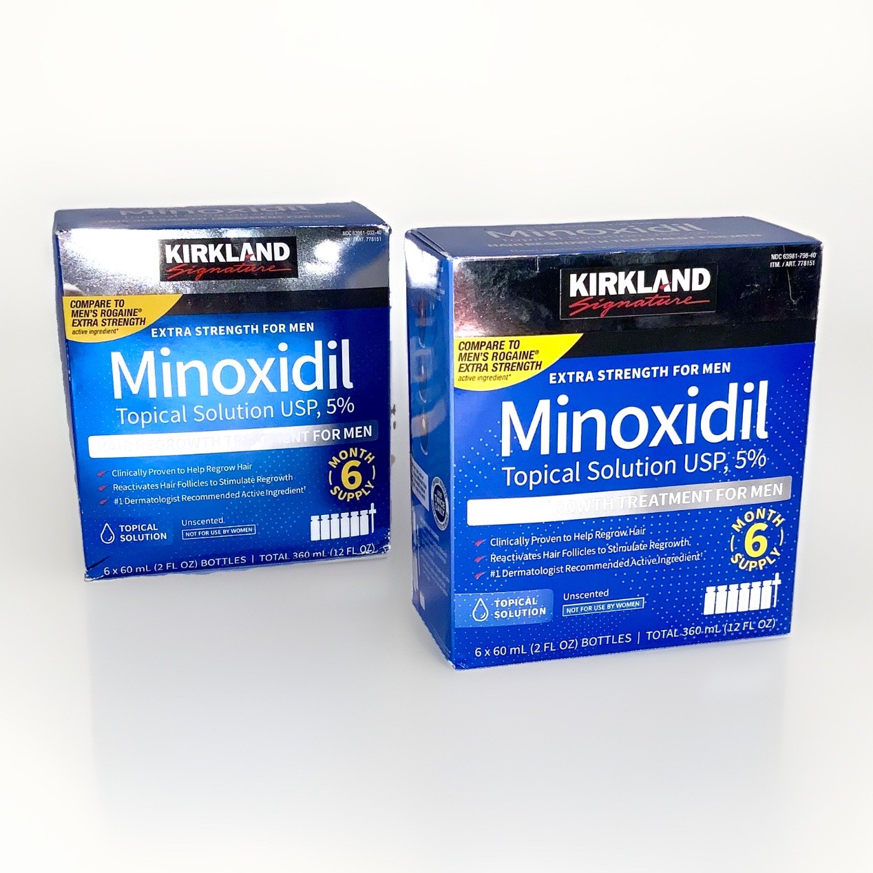 2 PACK LOT Kirkland Minoxidil 5% Hair Regrowth TOPICAL Treatment 12 Month Supply