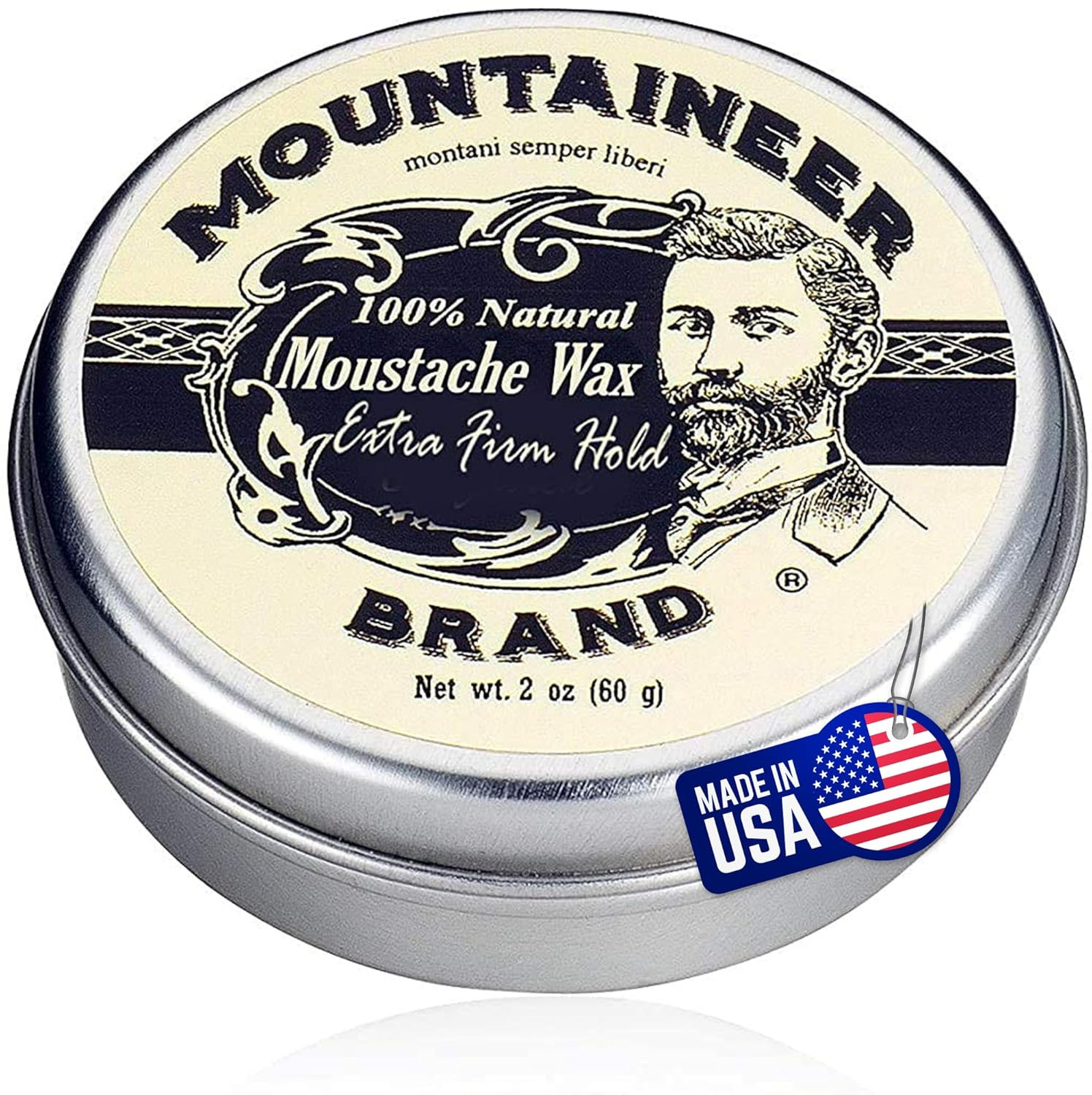 Mountaineer Brand Unscented Natural Mustache Wax | Strong and Extra Firm Hold |