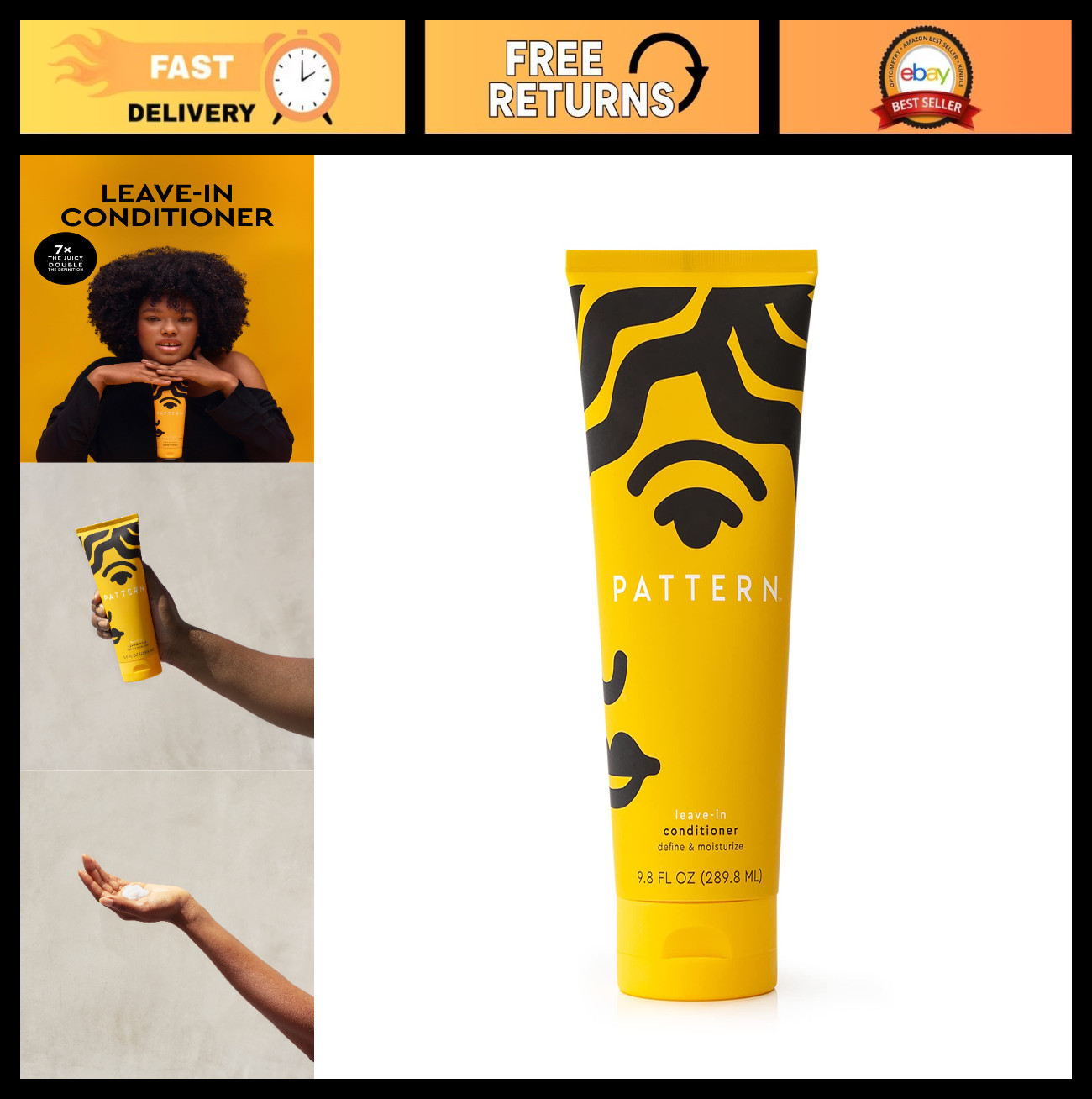 Leave-In Conditioner for Curly & Coily Hair, 9.8 fl oz – Rich Moisture, 3a-4c Te