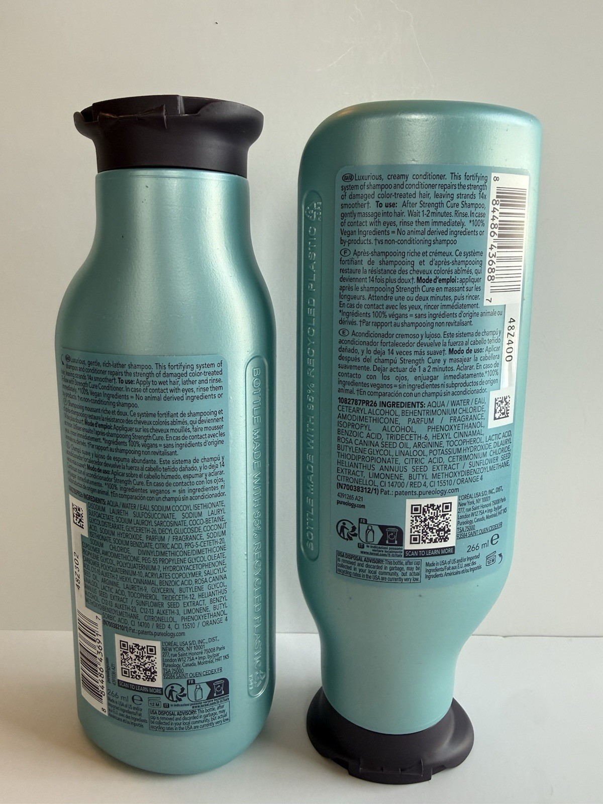 PUREOLOGY STRENGTH CURE SHAMPOO & CONDITIONER 9 oz. DUO SET fortifies & repairs