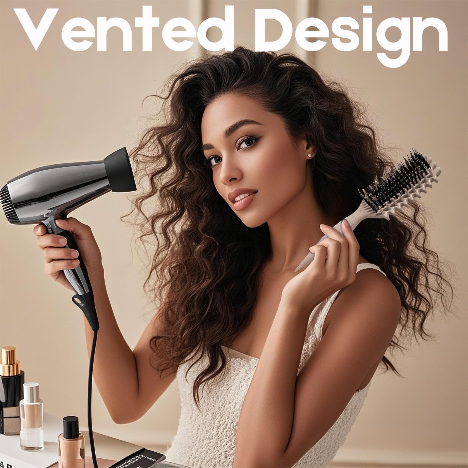 Curly Hair Detangling Brush for Shaping & Defining Curls – Wet & Dry Use, Black