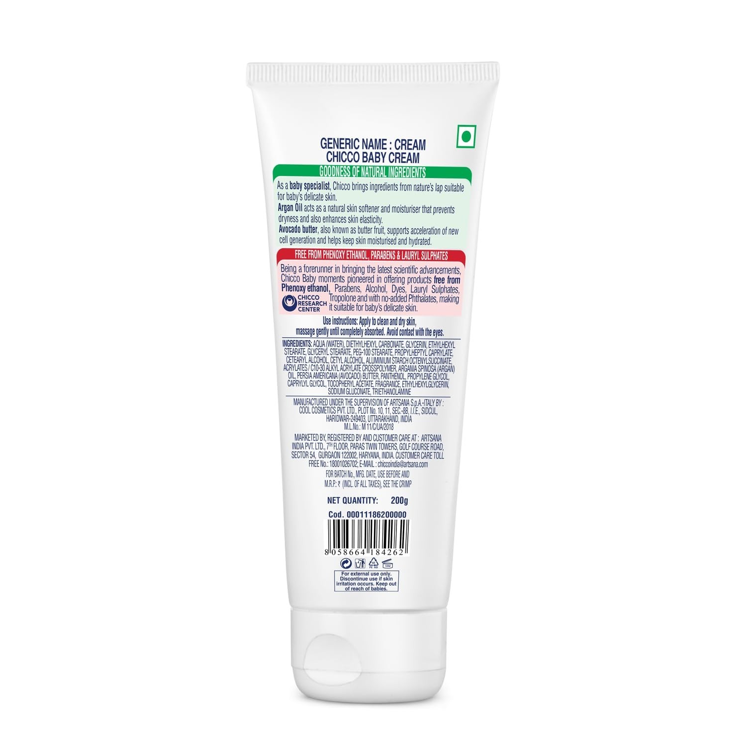 Chicco Baby Moments Baby Cream for Babies – 200g
