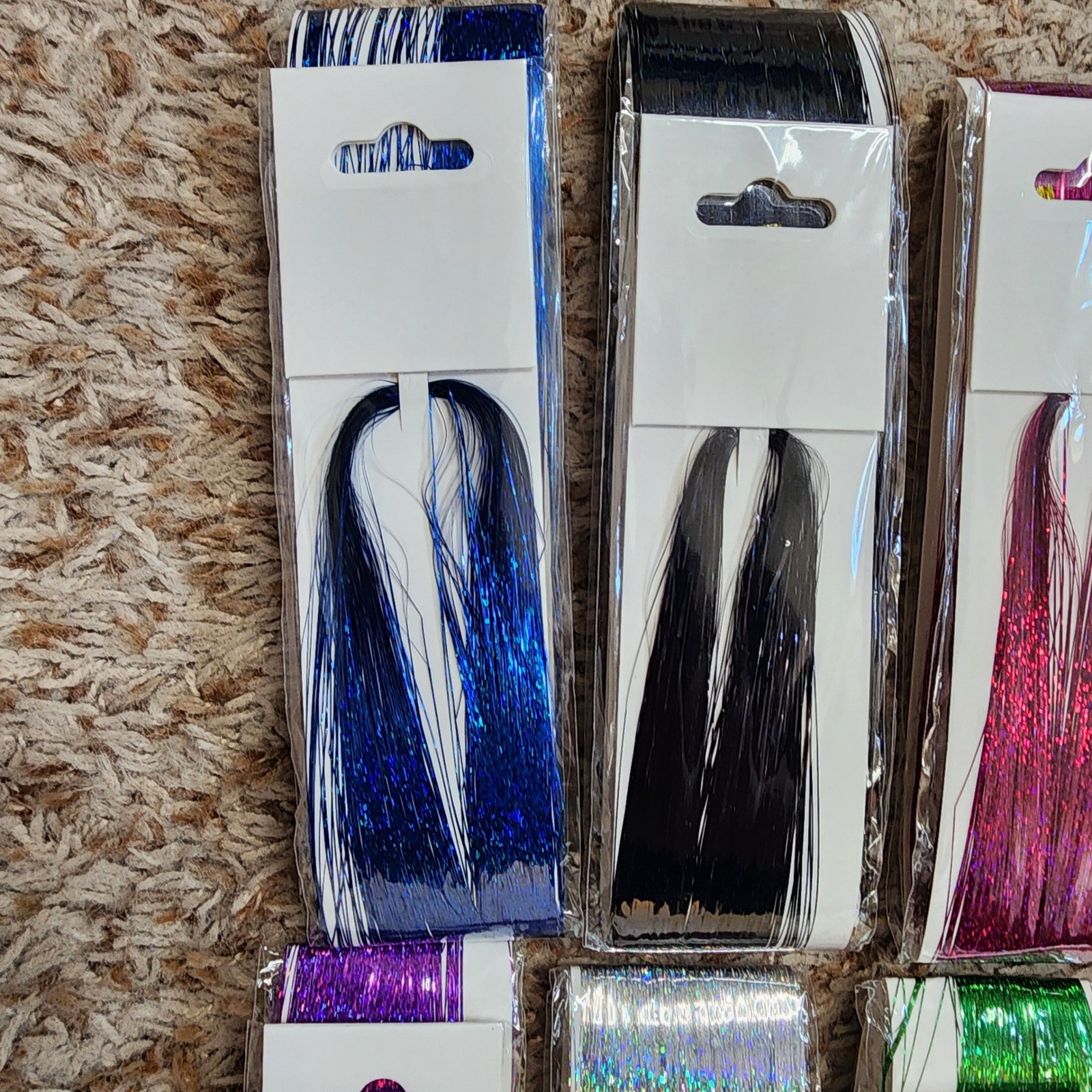 Unbranded Hair Tinsel Set Womens OS Multicolor 10 Pack Sparkle Strands Accessory