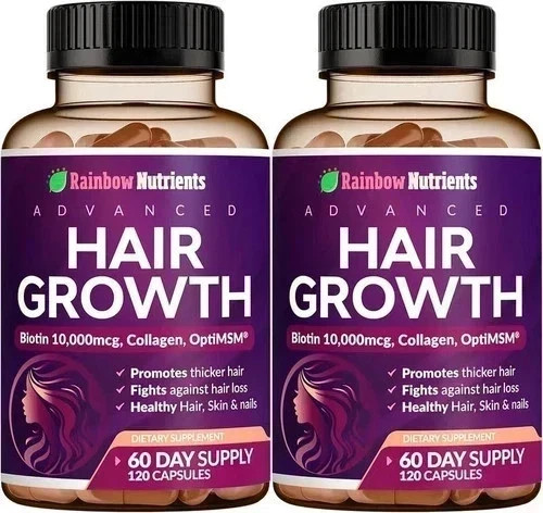 2 PACK NEW! Rainbow Nutrients Advanced Hair Growth- Prevent Hair Loss FREE SHIP