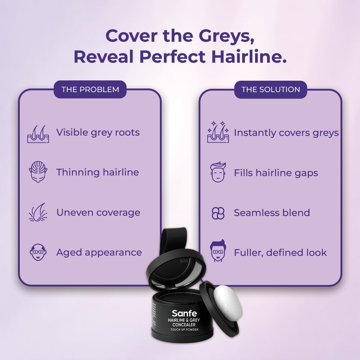 Sanfe Root Cover-Up Powder with Mirror Enhance Hairline Precision Powder