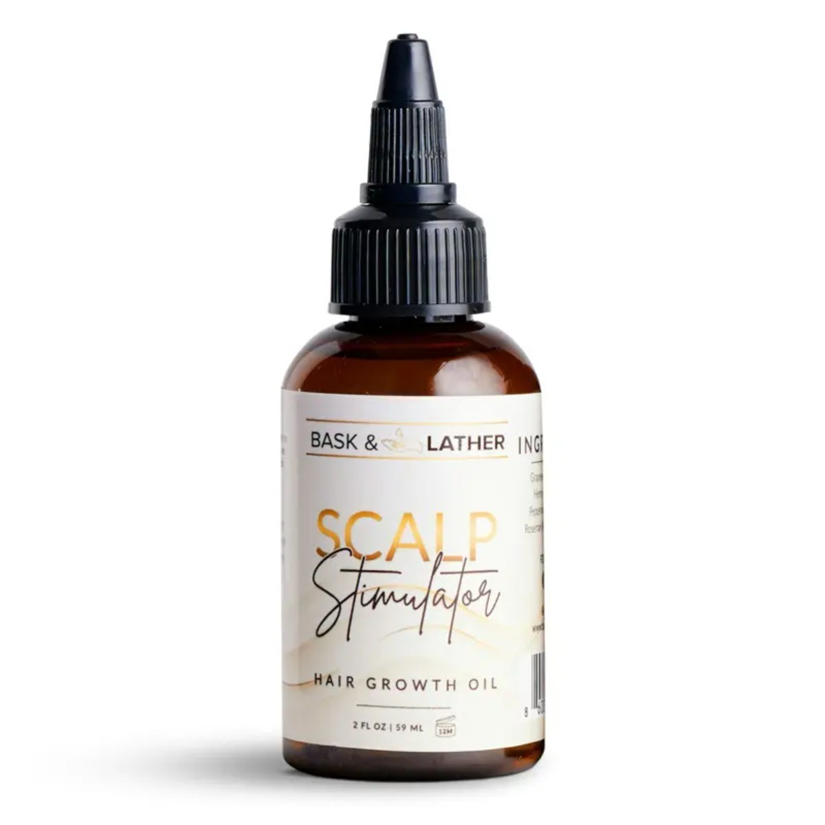BASK AND LATHER Scalp Stimulator Oil–Rosemary & Mint for Thicker Hair & Regrowth