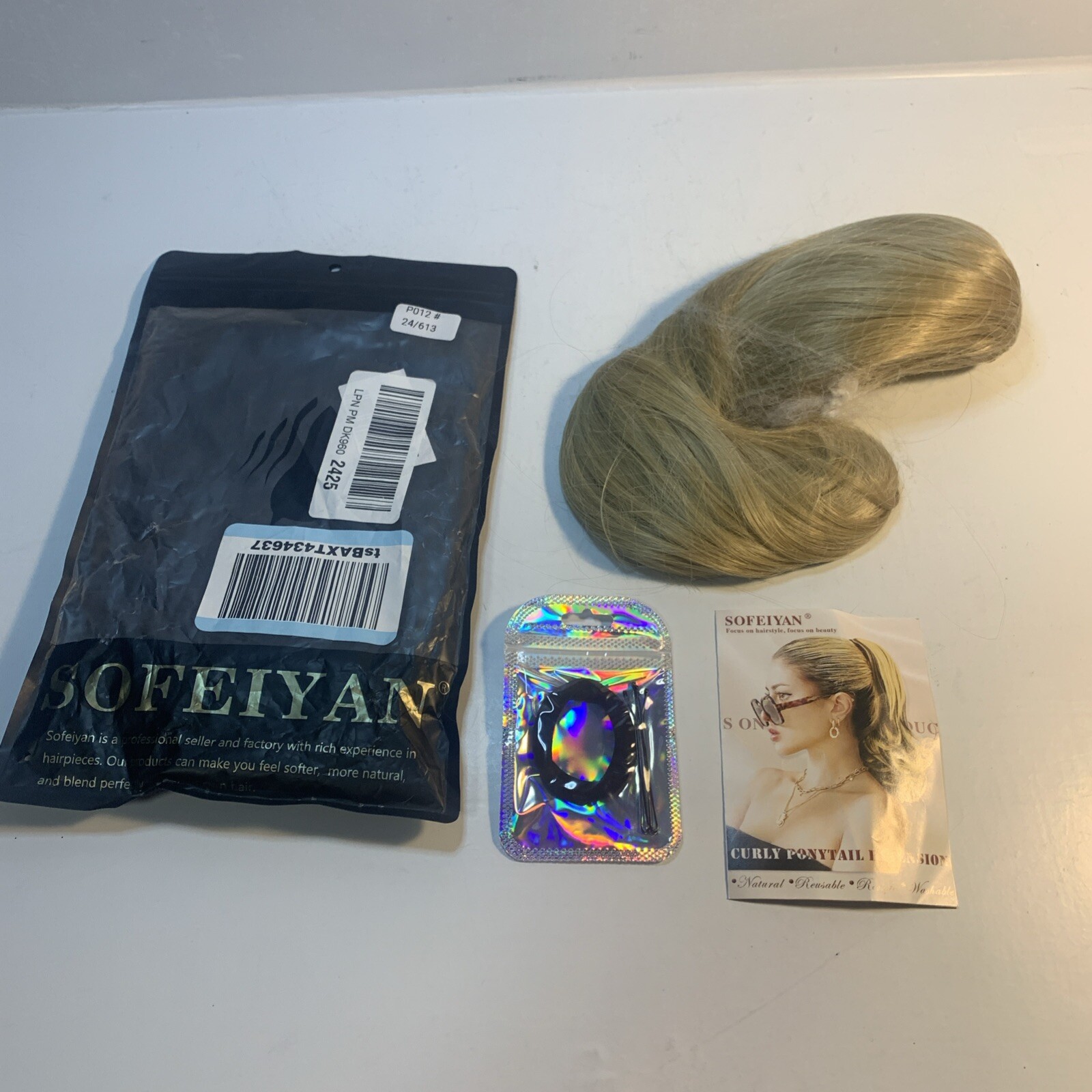 NEW Sofeiyan Curly Ponytail Hair Extension 13” Blonde Clip-In