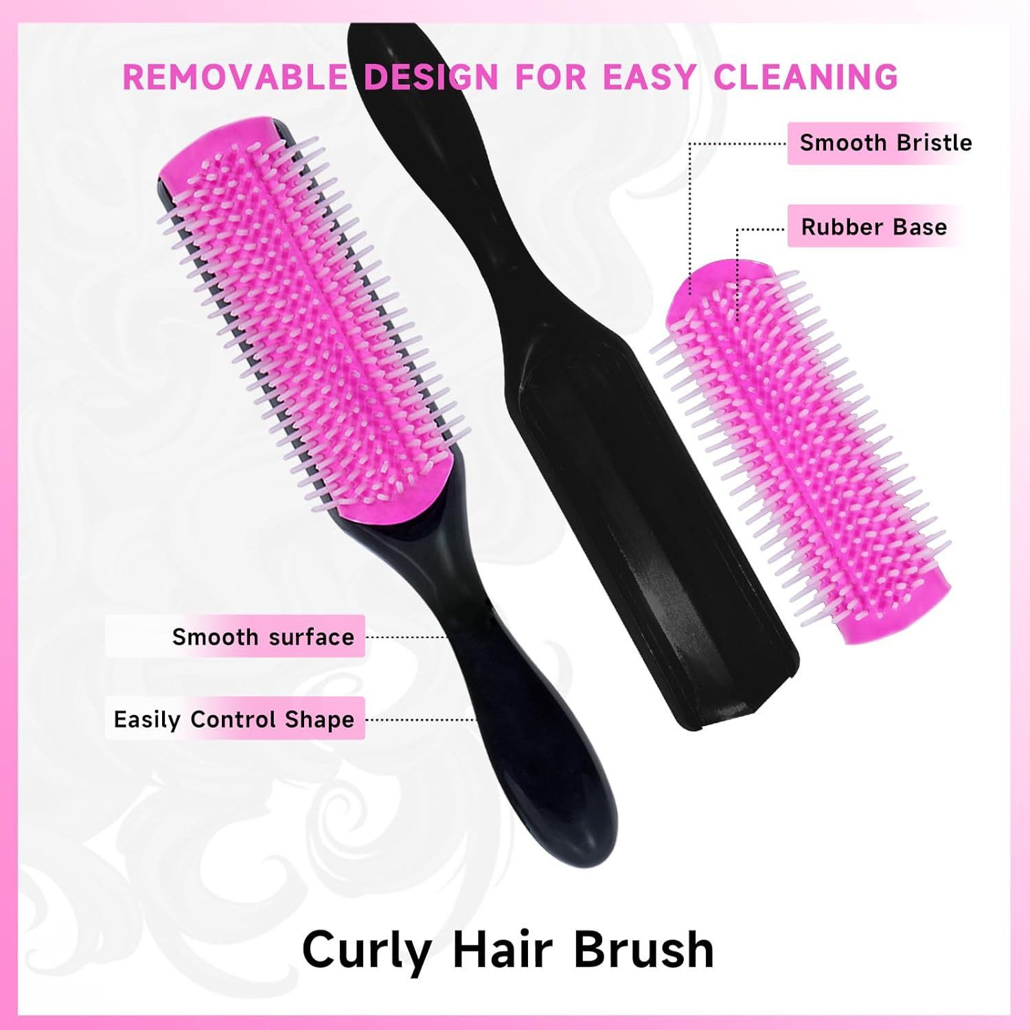 11-Piece Hair Brush Set with Detangling Brush and Hair Spray Bottle, Pink | Comp