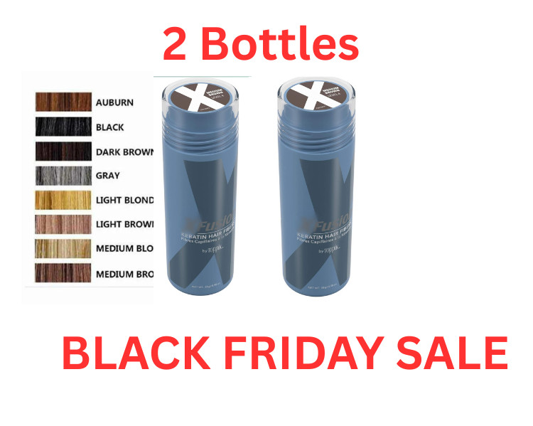 2 XFusion Keratin Hair Fiber 28g Black Dark Brown Medium Brown Light Brown Grey