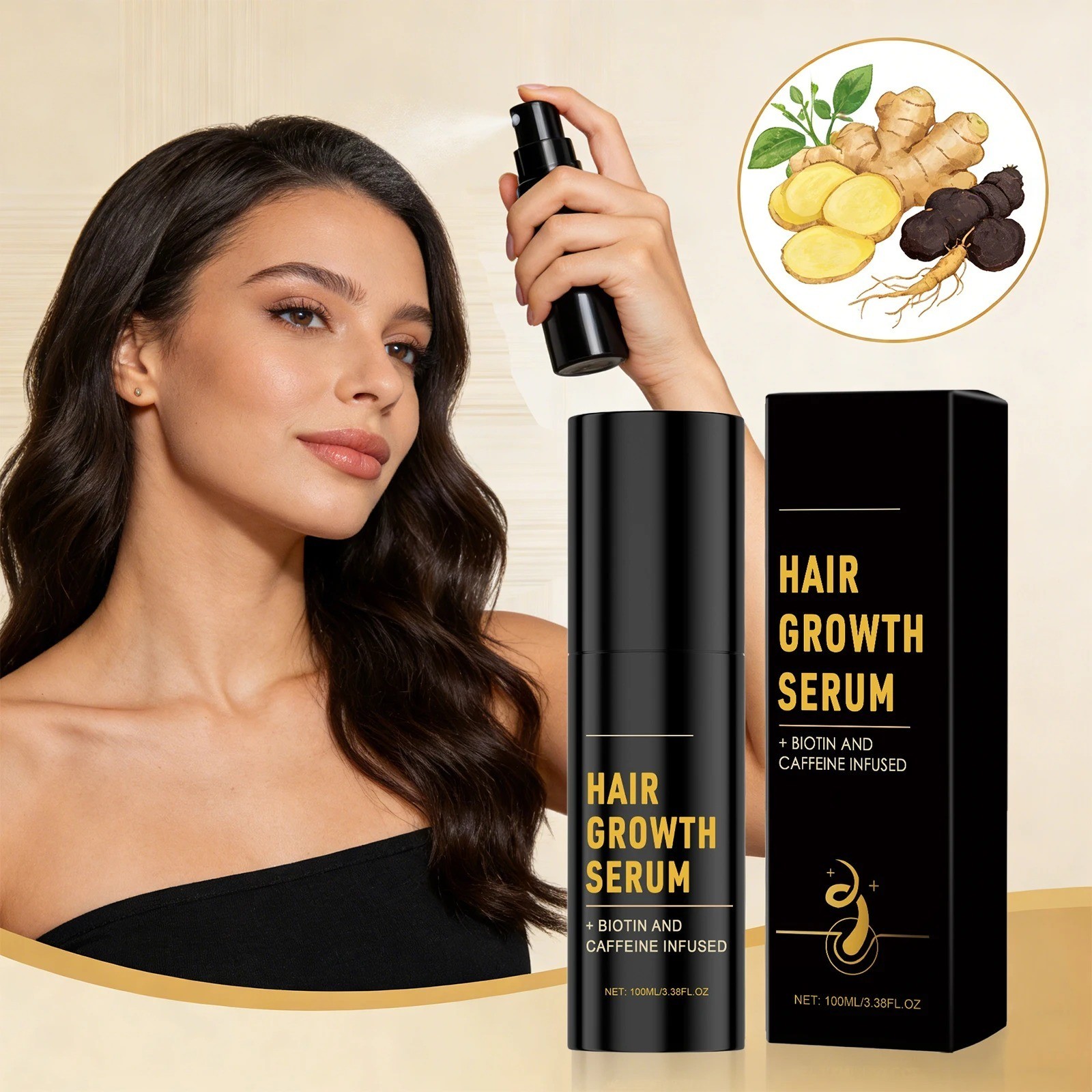 Halo-Grow Hair Growth Spray 100ml Natural Hair Thickening Regrowth Mist New