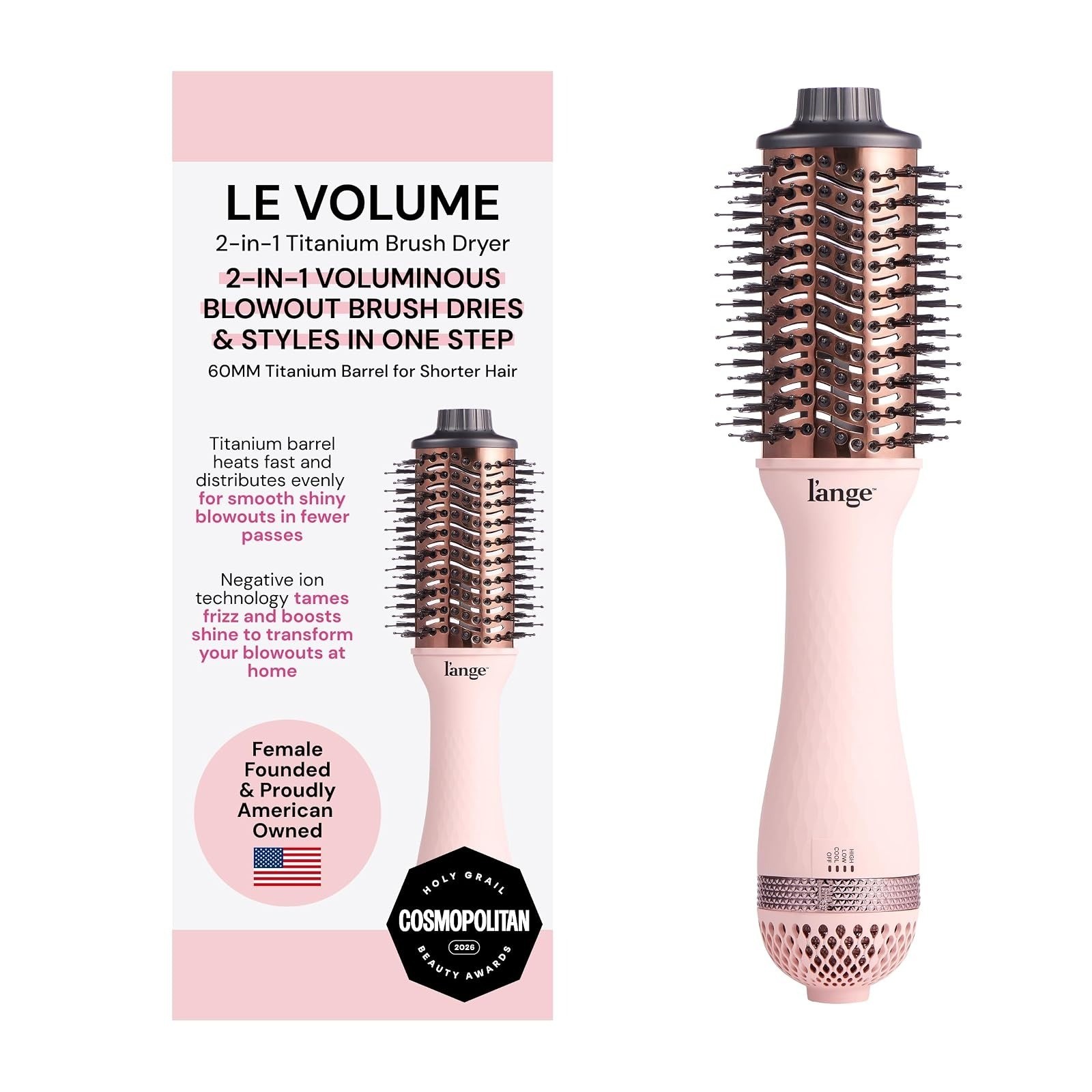L’ANGE HAIR Le Volume 2-in-1 Titanium Blow Dryer Brush