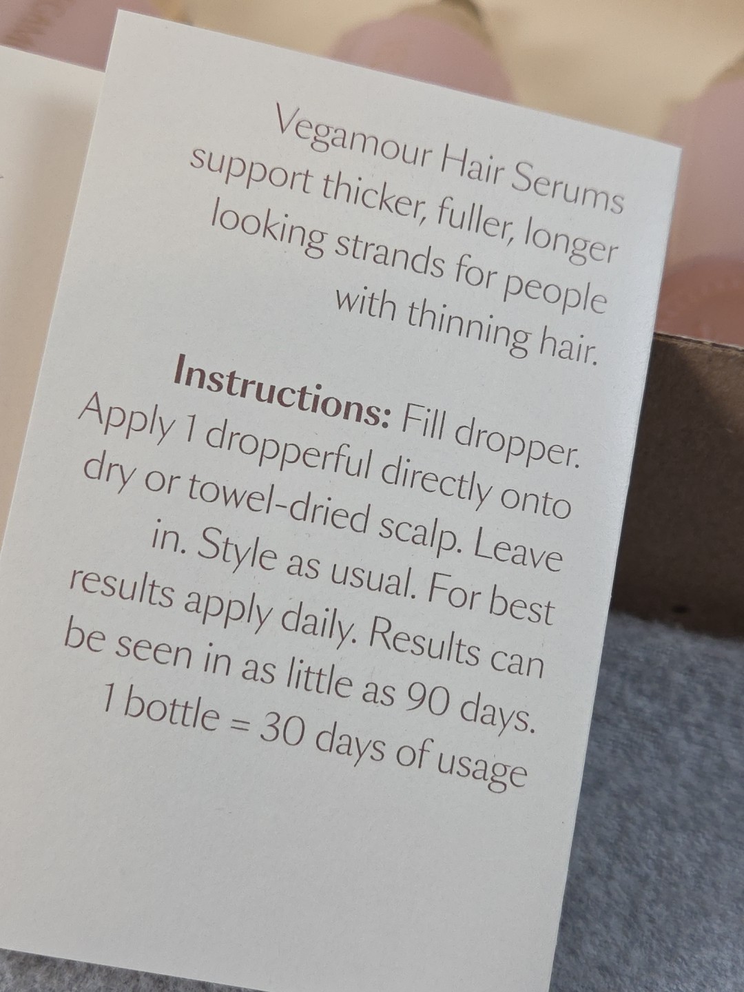Vegamour GRO Thinning Hair Serum 90 Day Supply 3 Bottles NEW in Box Sealed