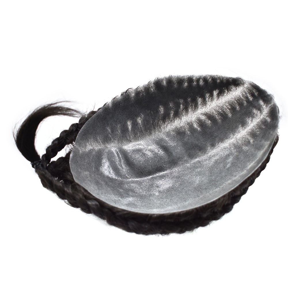 Cornrow Braids Toupee for Men Hairpiece Box Braided Mens Hair Unit Male Braiding