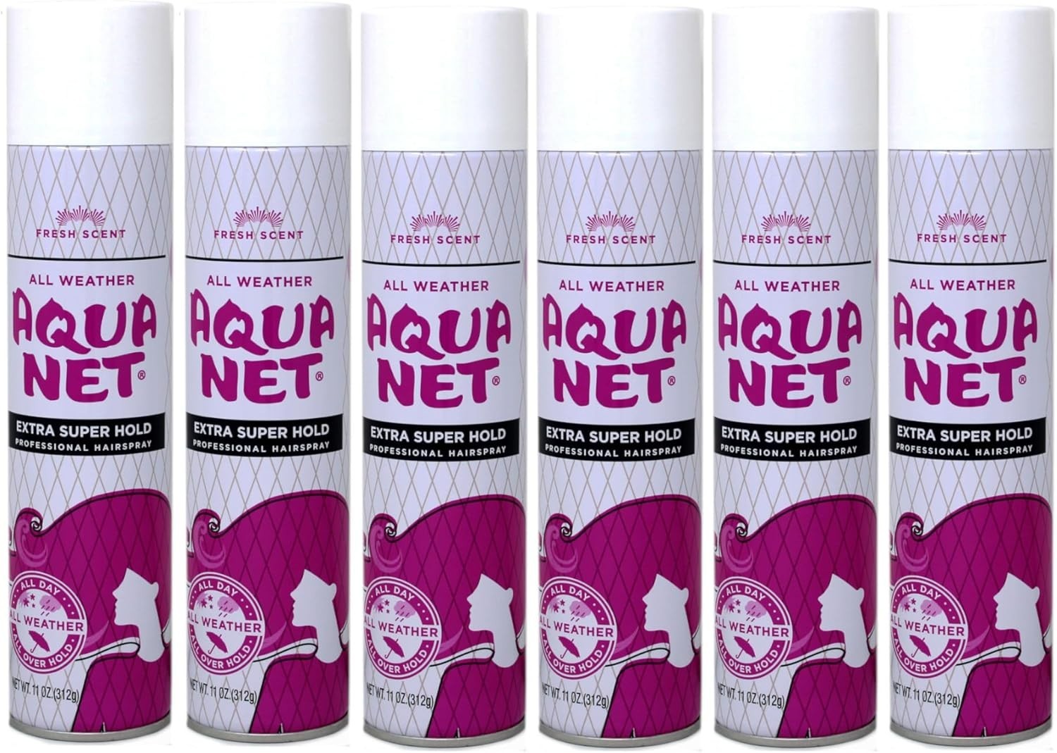 Aqua Net Professional Hair Spray Extra Super Hold Fresh Scent 11 oz (6 Pack)