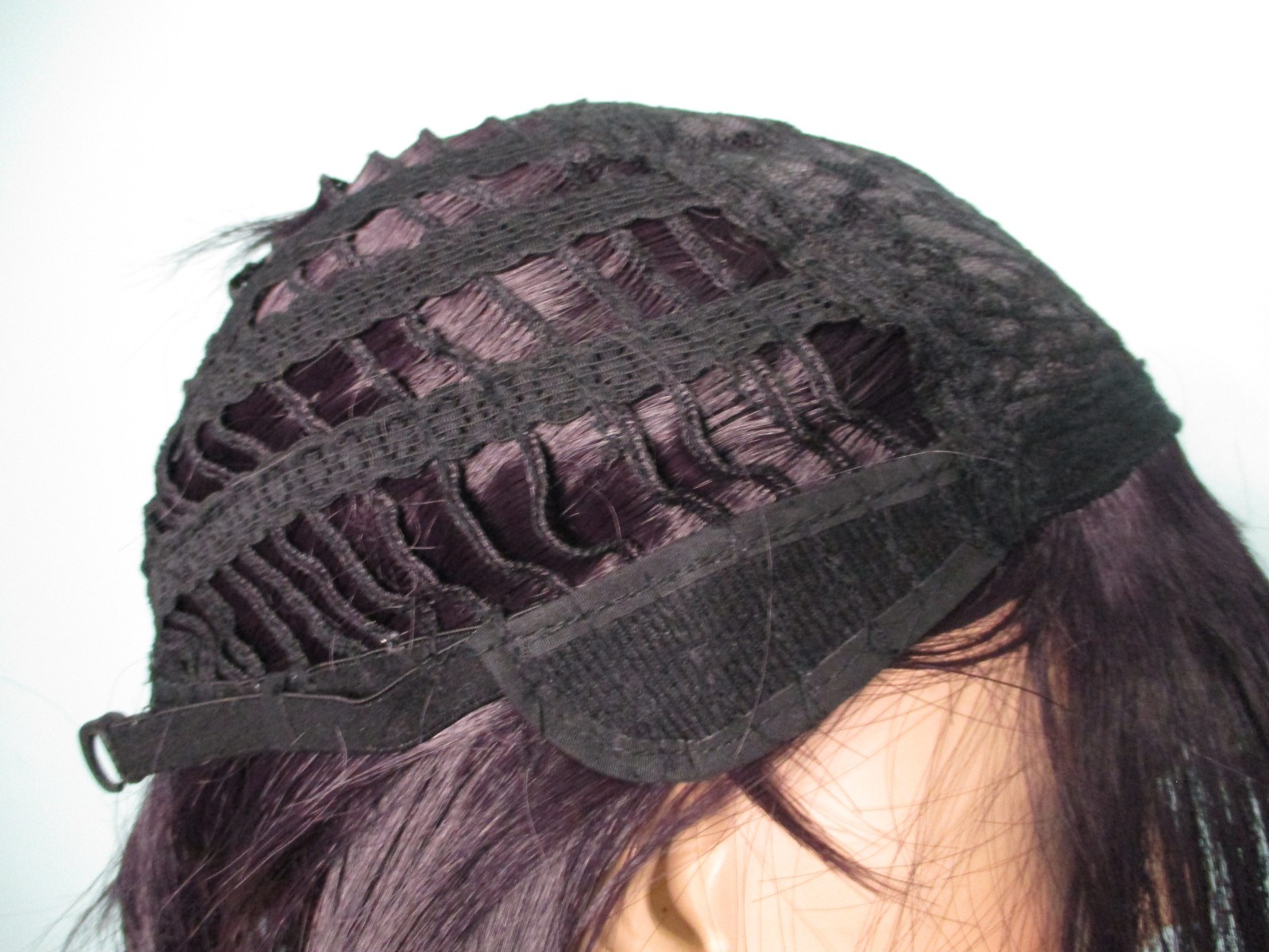40″ black purple mix BRAIDED long WIG – unbranded
