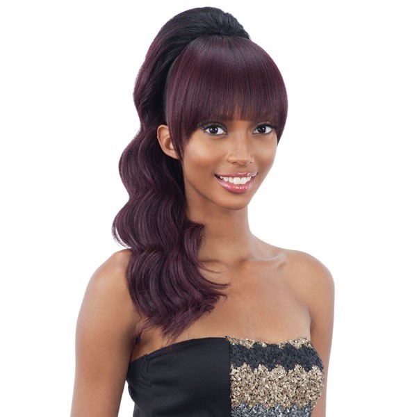 LOOSE DEEP CHINA BANG – FREETRESS EQUAL SYNTHETIC DRAWSTRING BANG & PONYTAIL