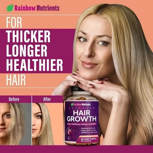 2 PACK NEW! Rainbow Nutrients Advanced Hair Growth- Prevent Hair Loss FREE SHIP