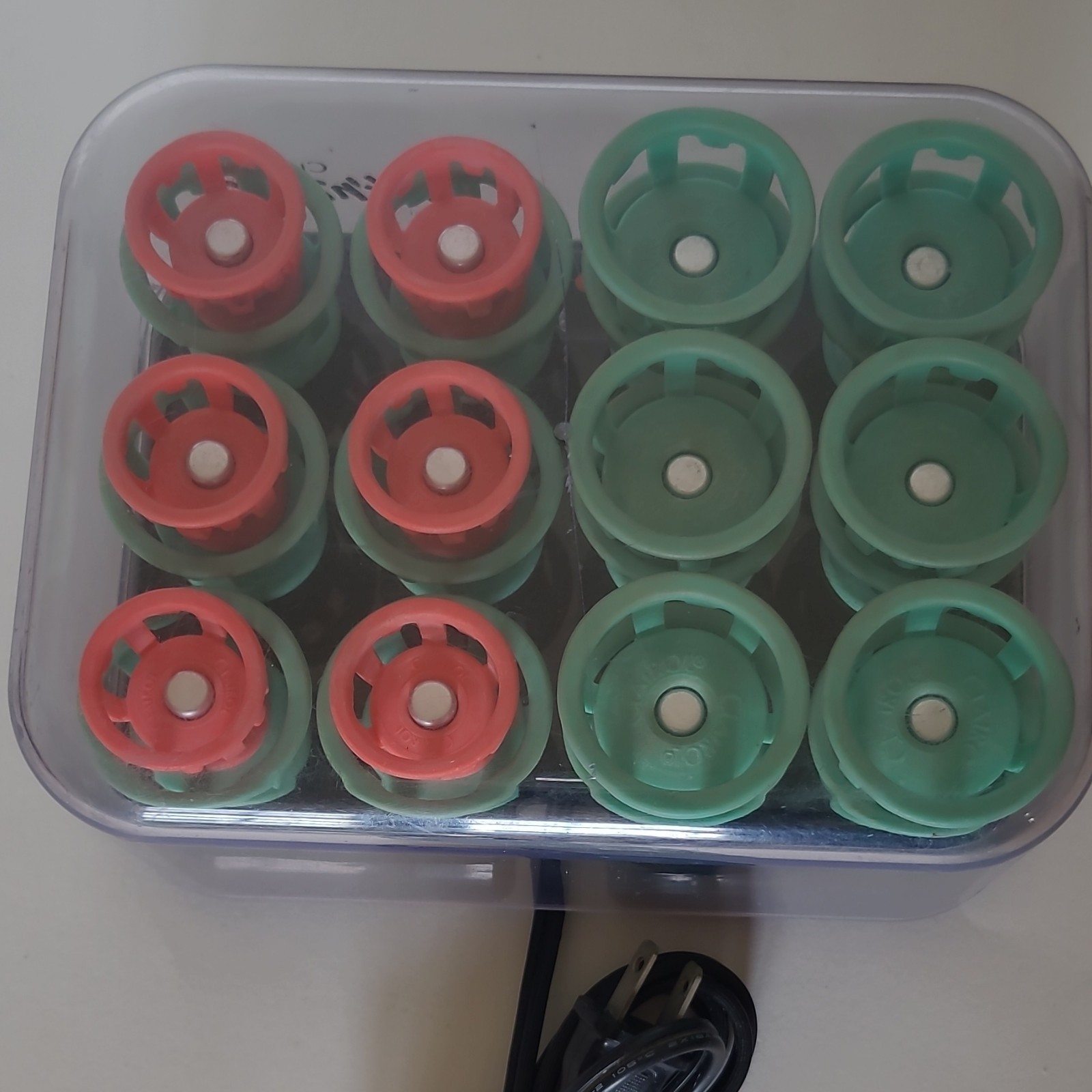 Clairol Lock ‘n Roll Hot Rollers Set Green/Pink Small & Large, Indicator Light