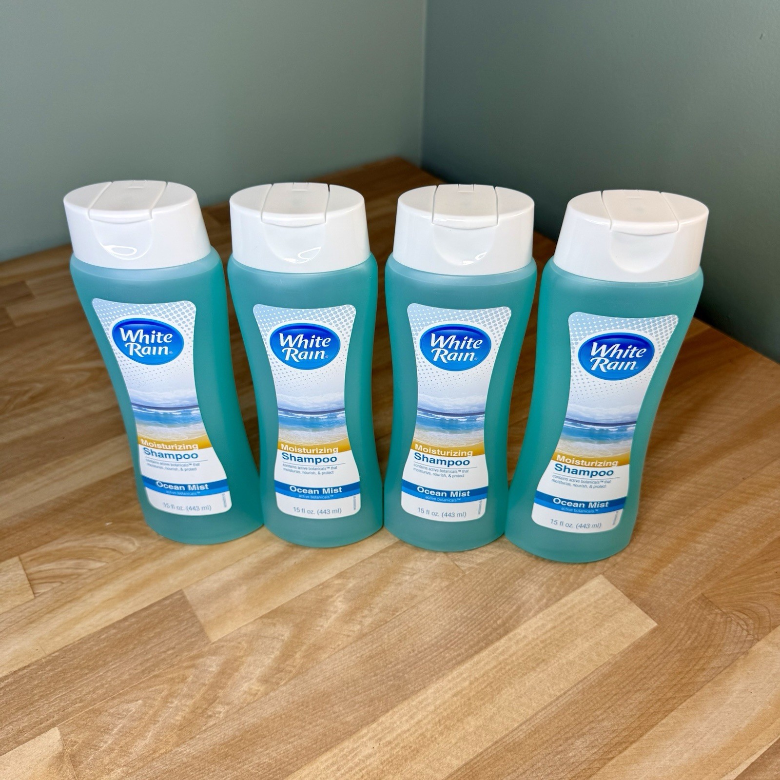 NEW WHITE RAIN Moisturizing Shampoo Ocean Mist 15 fl oz/each Nourish Protect x4