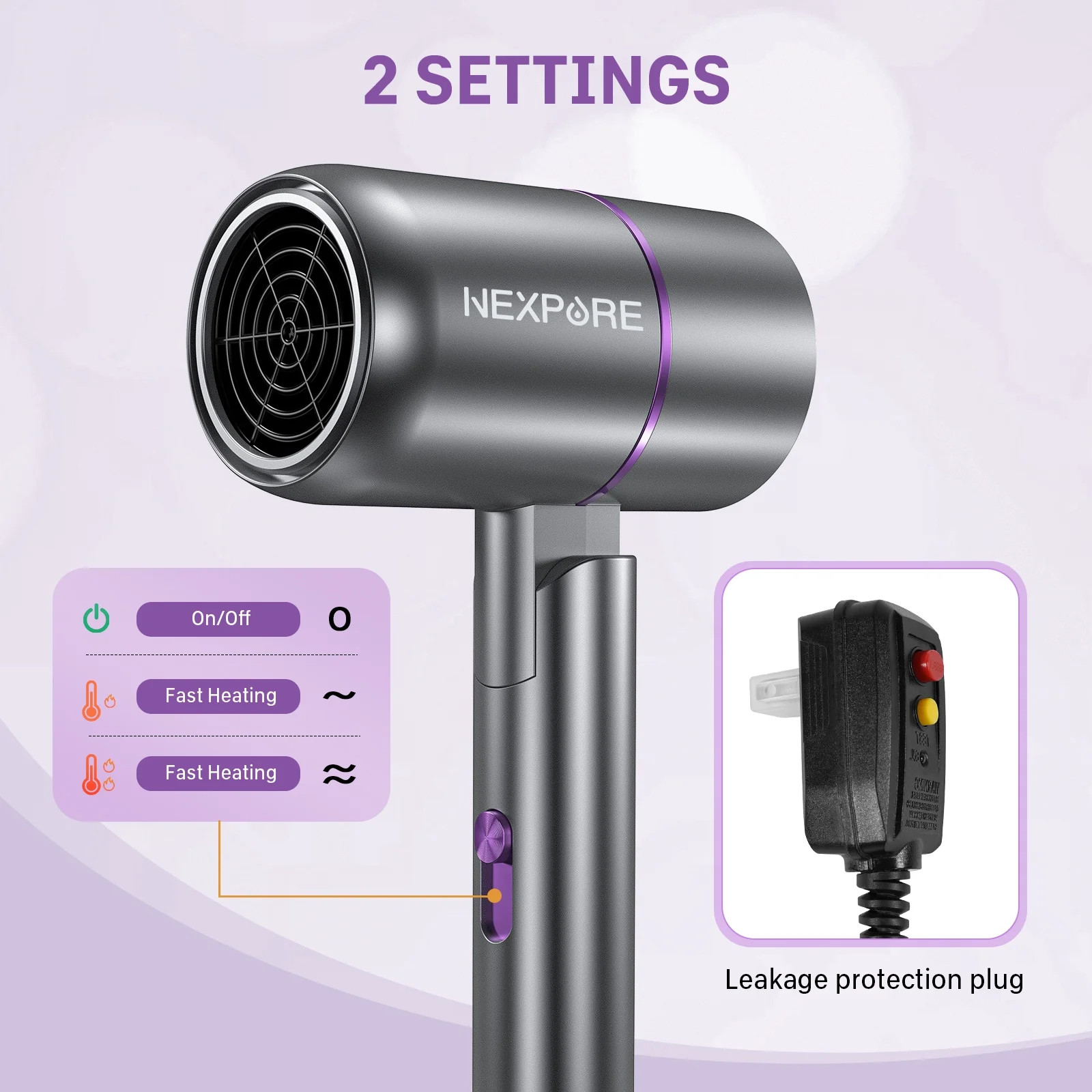 Hair Dryer Blower 1300W Professional Negative Ionic Blow Fan Styler Hair Dryer