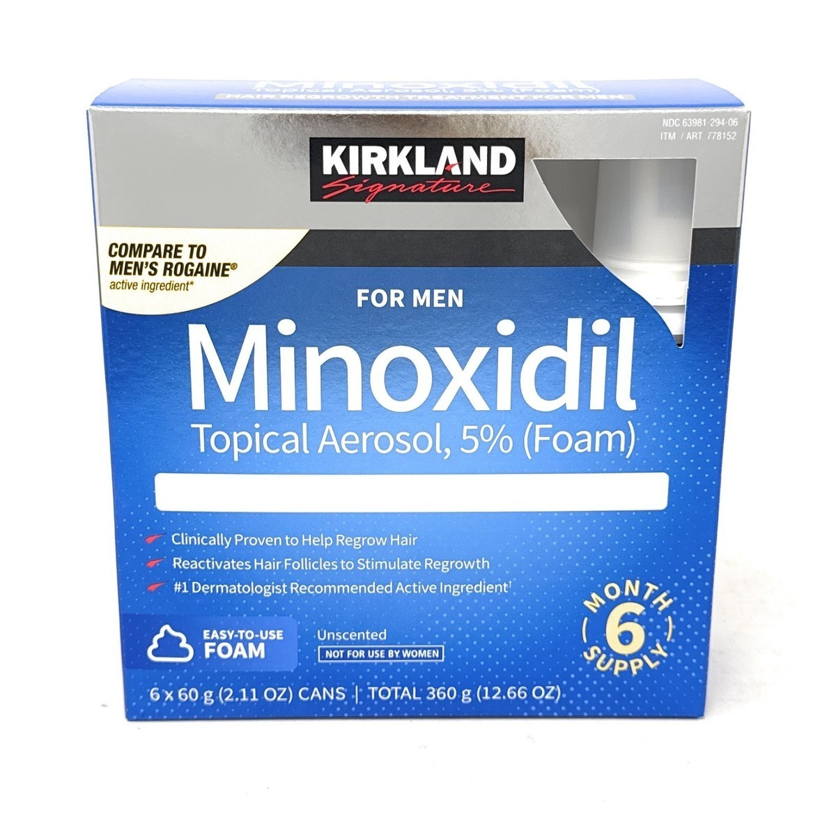 Kirkland Hair Growth Foam for Men 2.11 oz each (4x Bundle) 4mo NWOB FAST SHIP!!!
