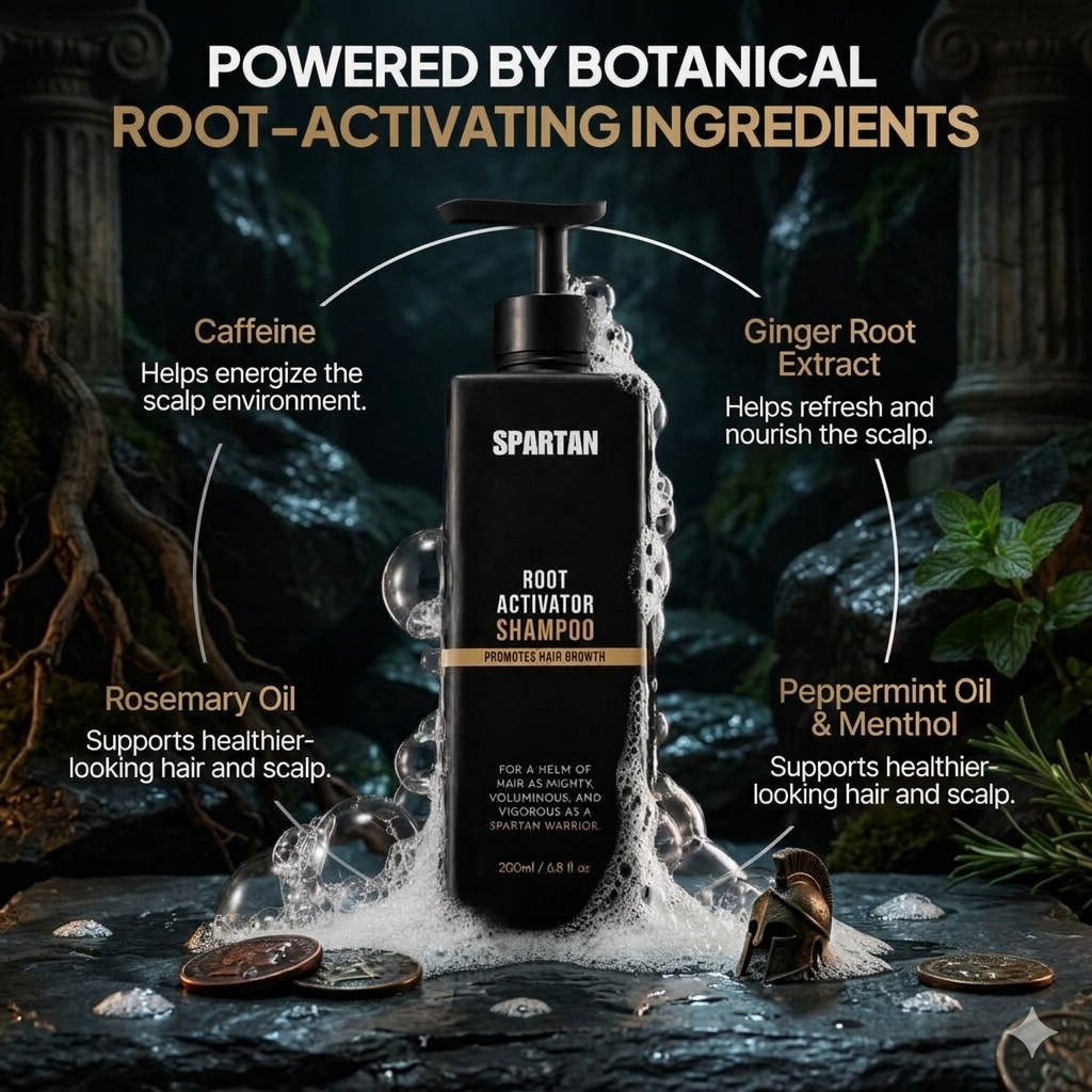SPARTAN Root Activator Shampoo Hair Growth Thinning Hair Loss Treatment Men
