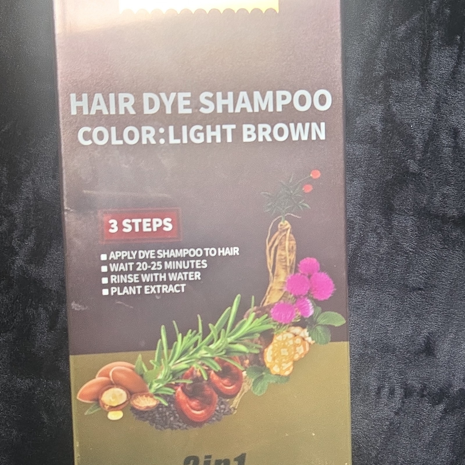 TWINNMUSE Light Brown Hair Dye Shampoo w/ Plant Extract & Hydrogen Peroxide