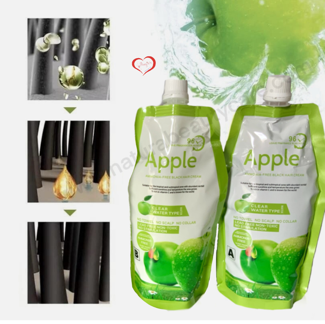 Mokeru Apple Hair Dye Cream 500ml A & B Black