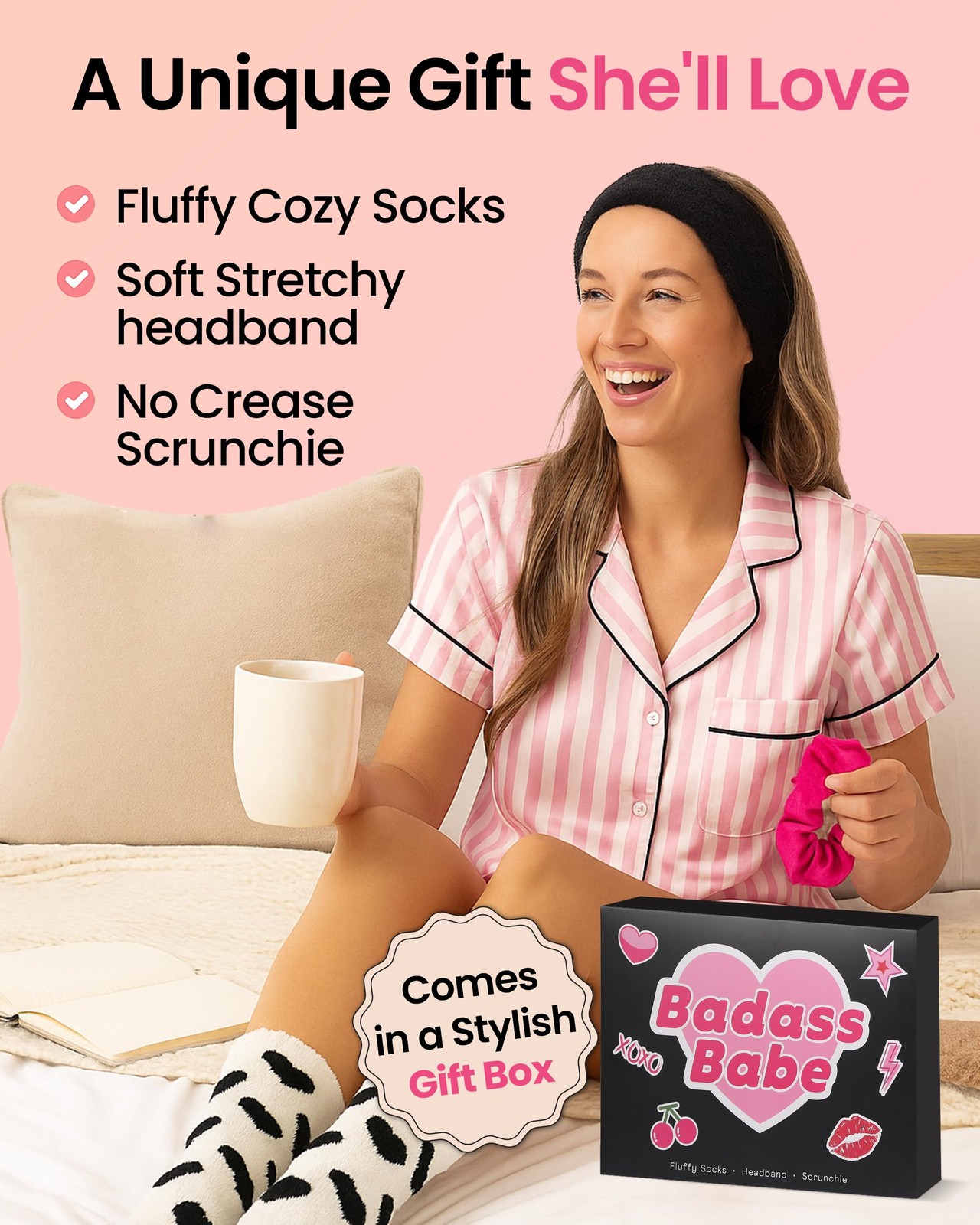 Lily England Cozy Gift for Women & Teen Girls – Standard Adult Size, Black