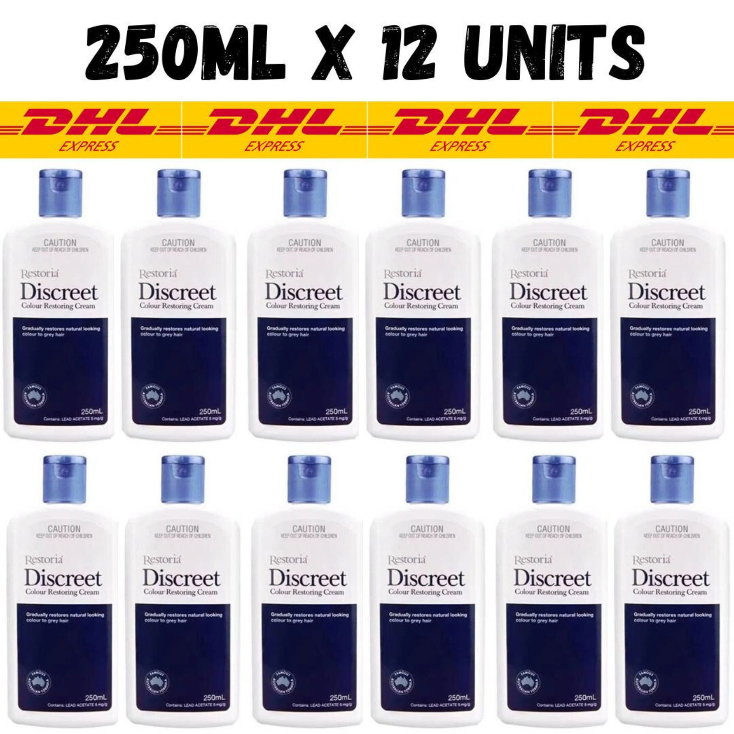 250ml x 12units Restoria Discreet Colour Restoring Cream Hair Treatment 2028 EXP