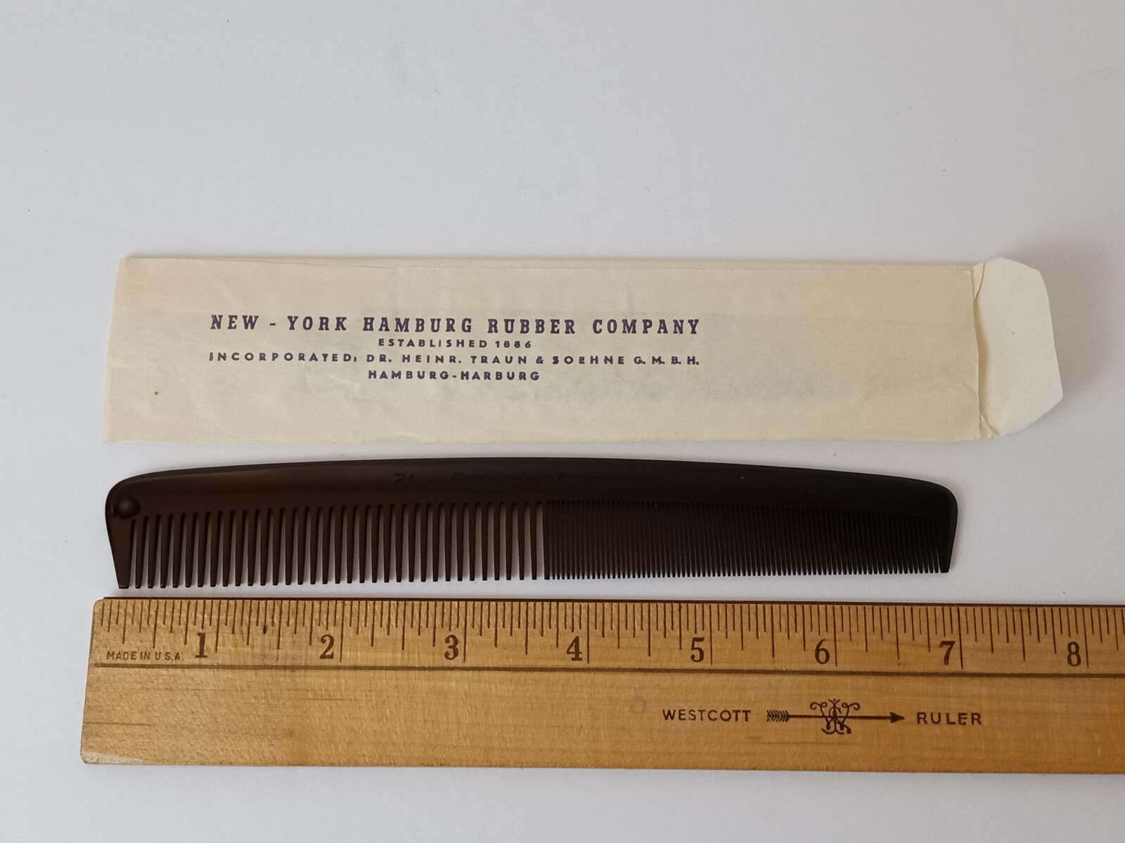 Vintage Champion Hard Rubber Comb Black #71 Germany