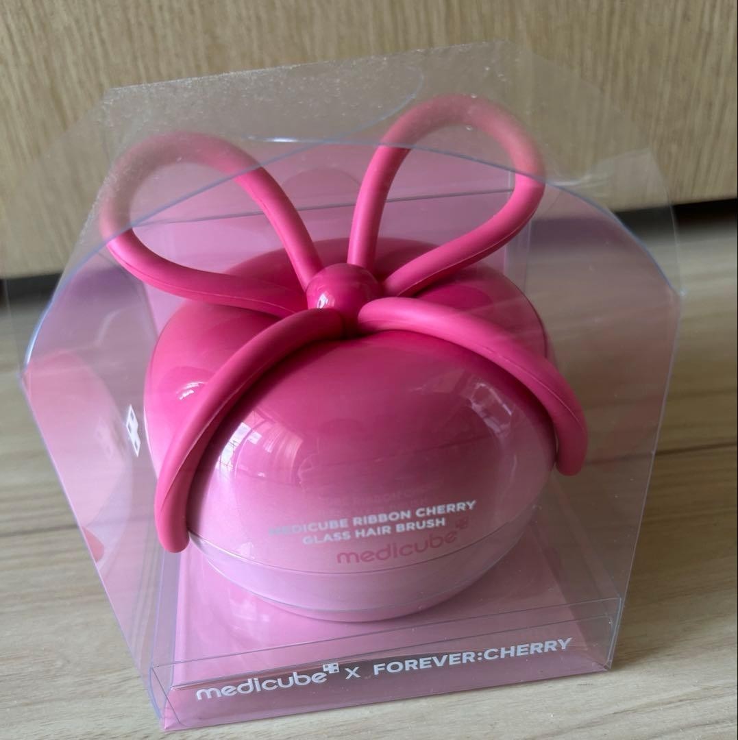 medicube x FOREVER CHERRY Ribbon Cherry Hair Brush Pink Limited