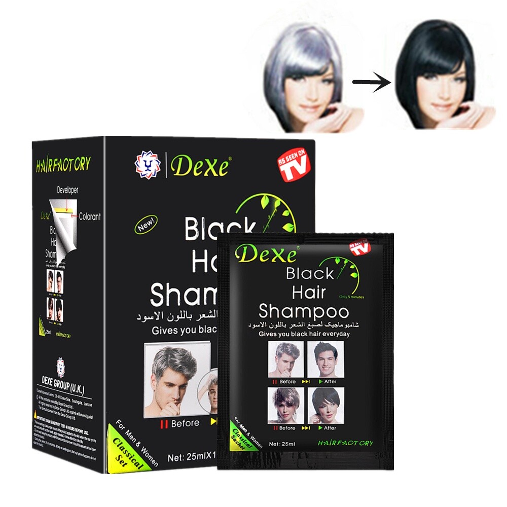 10pcs Hair Dye Blackening Gray White Hair Shampoo Natural Hair Coloring Shampoo