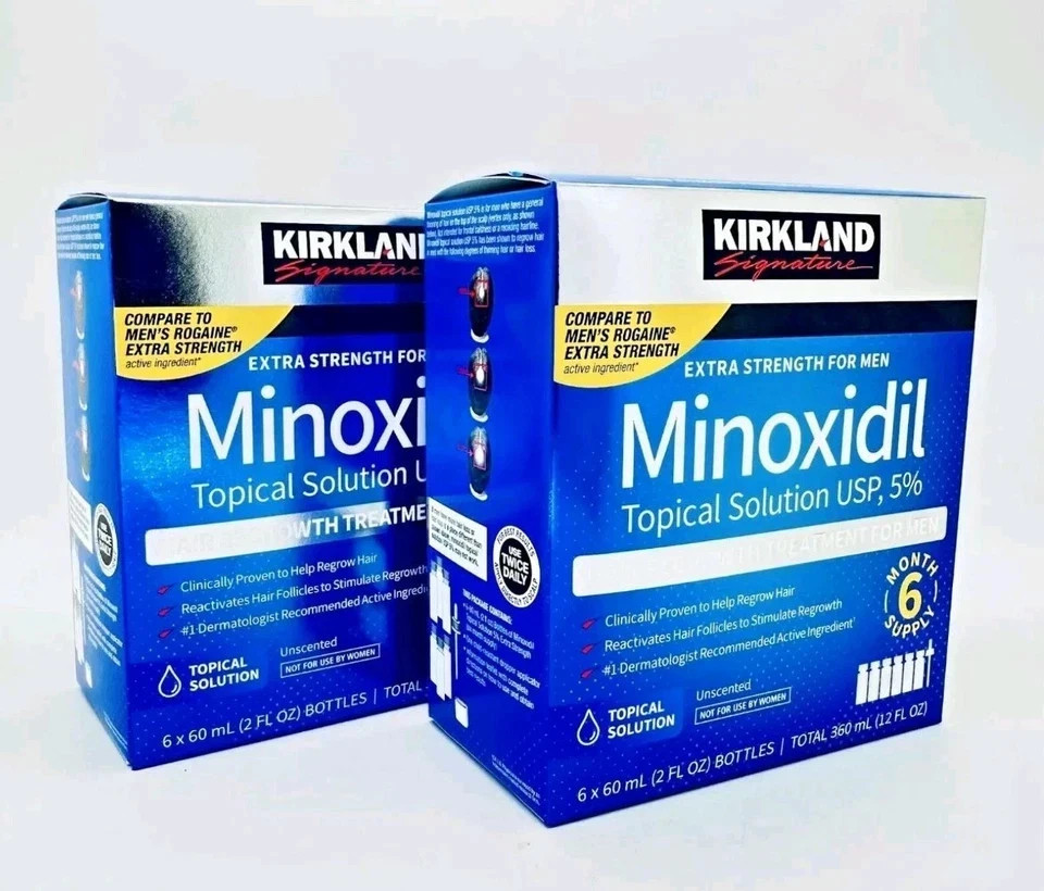 Kirkland Signature Minoxidil 5% Extra Strength Men Hair Regrowth 12 Month Supply