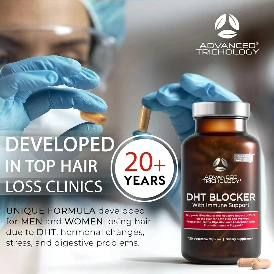 Advanced Trichology DHT Blocker – Hair Growth Supplement – 120 Capsules 3 pack