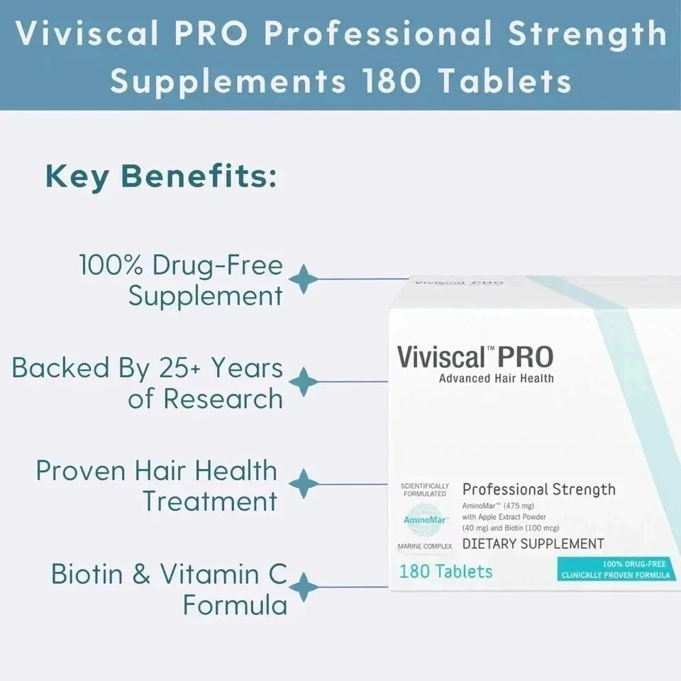 VIVISCAL PRO – Professional hair Growth Supplement 180 tablets,