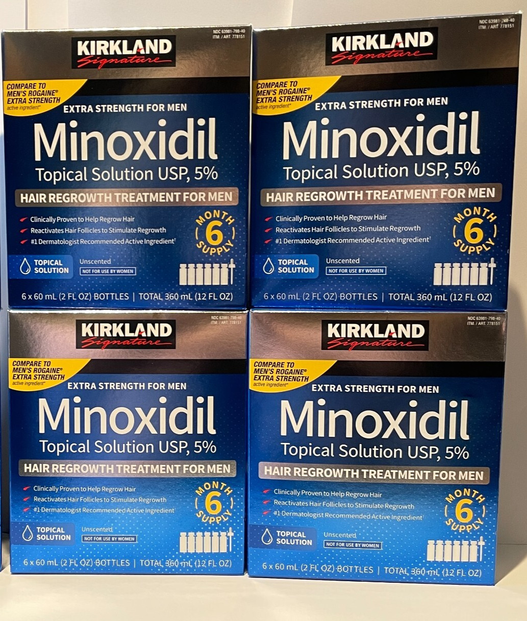 KIRKLAND 5% Minoxidil Solution (24 Month, 4 Boxes) Men Hair Regrowth EXP: 12/26
