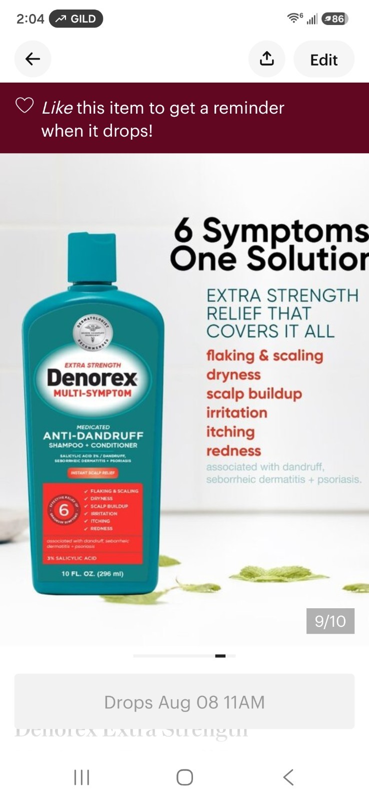 Denorex Multi-Symptom Extra Strength Anti-Dandruff Shampoo+Conditioner 10oz NEW