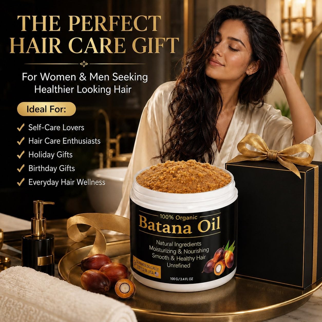 Dr. Sebi’s 100% Pure Batana Oil for Hair Growth – Nourishing & Moisturizing Oil