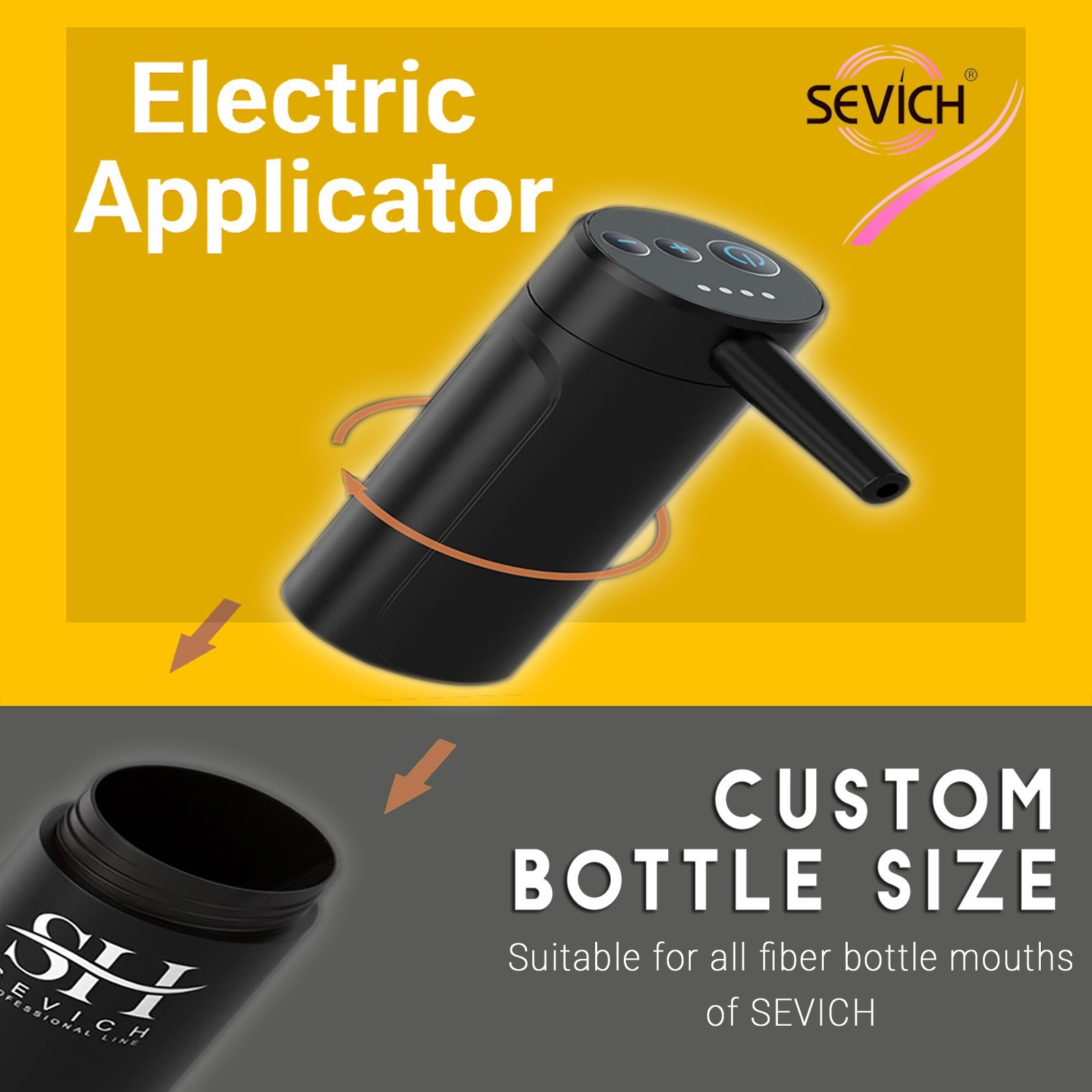 Hair Fiber Applicator Tool (Electric) + FREE 12g Fiber – Black or Dark Brown