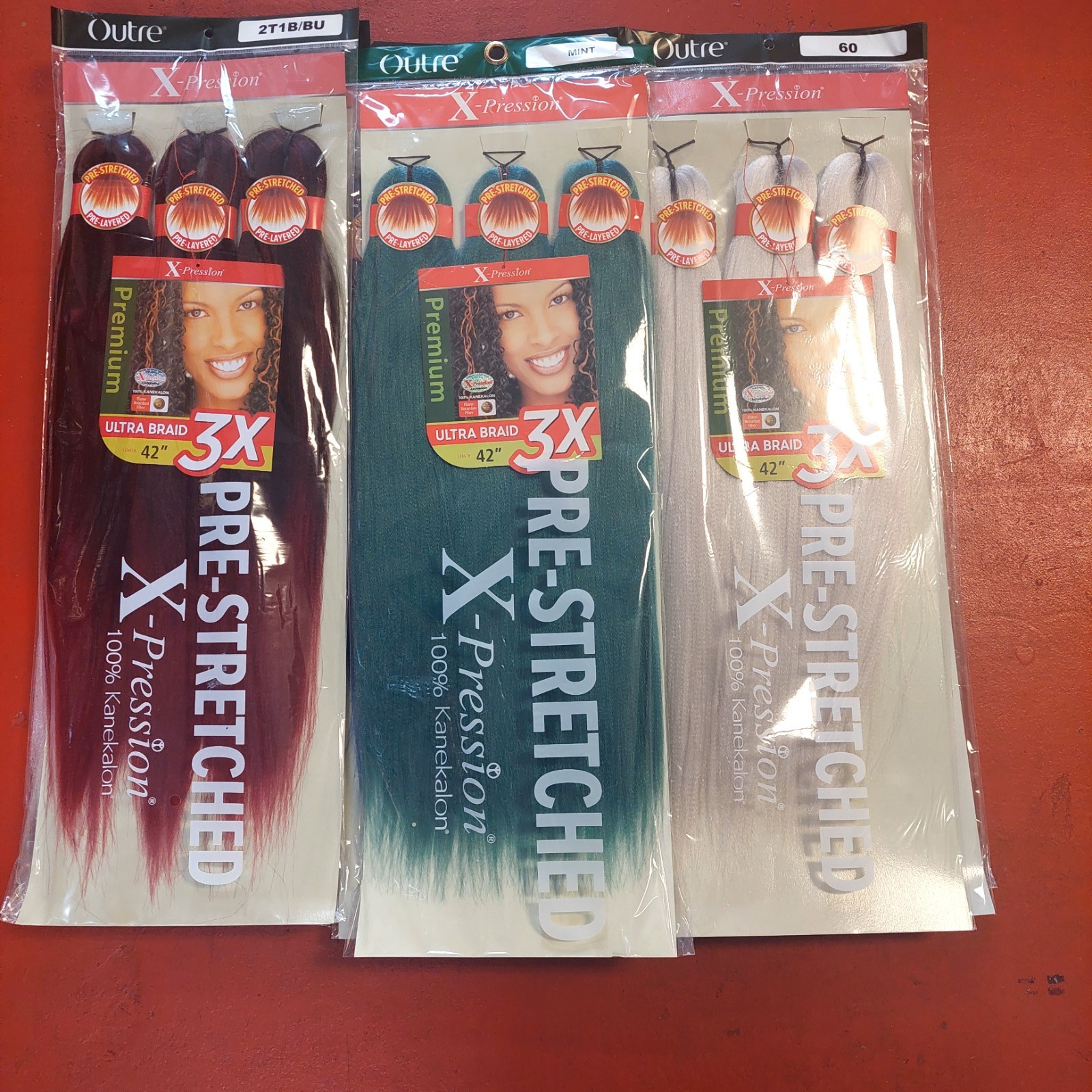 3-PACK Pre-Stretched Braiding Hair 3X 42″ X-Pression all colors #2 #4 #1 #1B