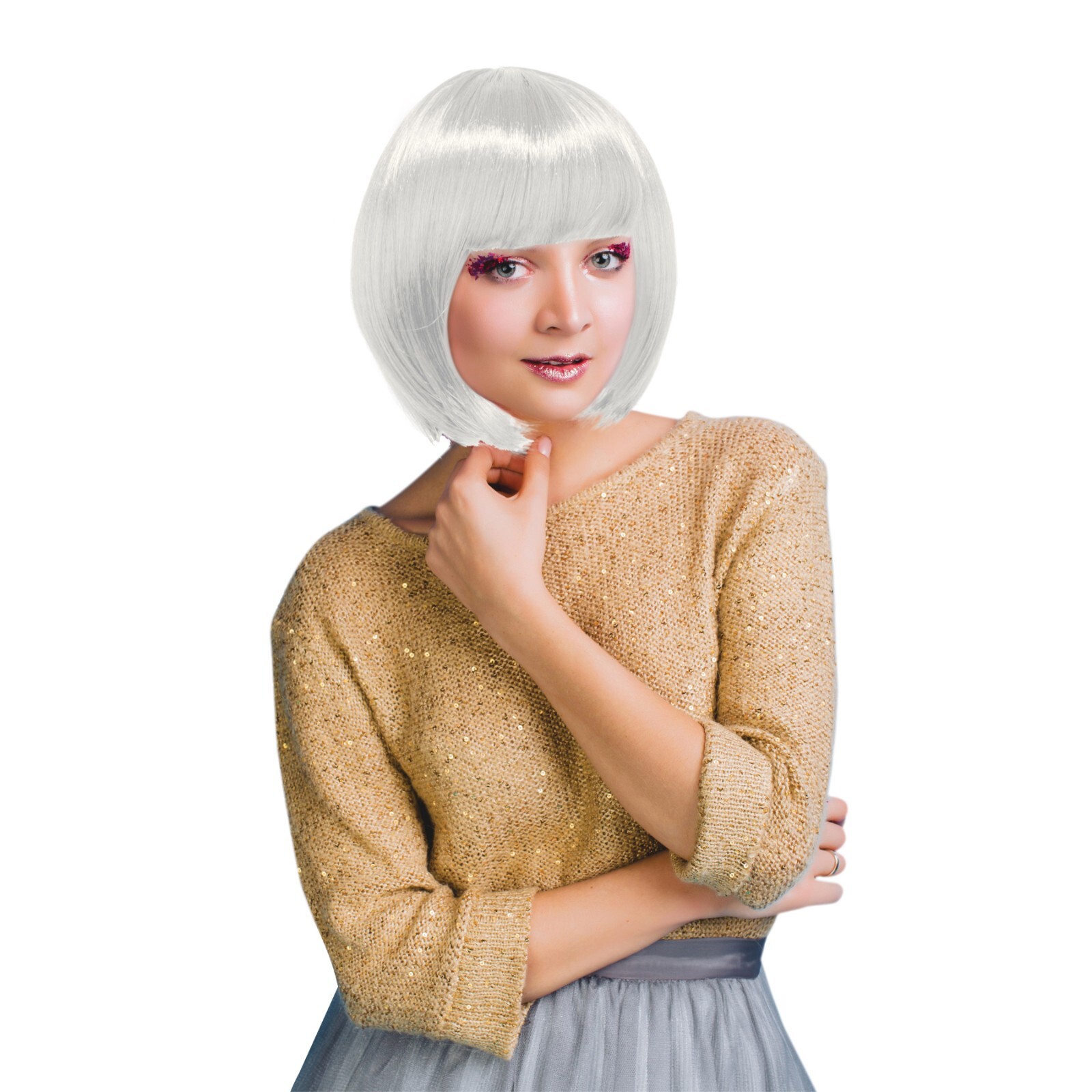 Dress Up America Bob Wig – Short Cosplay Wig with Bangs – Costume Wigs for Adult