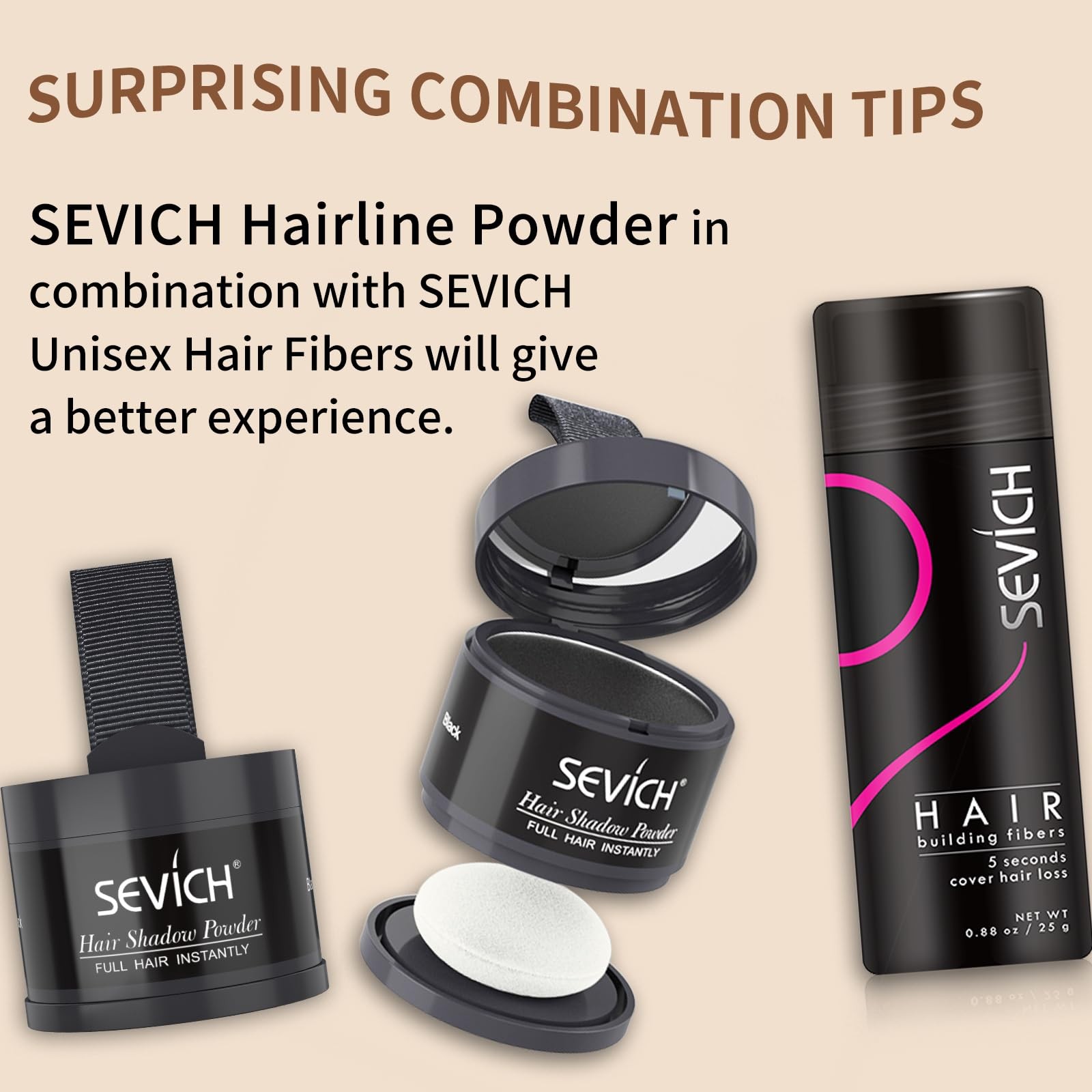 Sevich Hairline Powder,Instantly Conceals Hair Loss, Root Touch up Powder, Hair