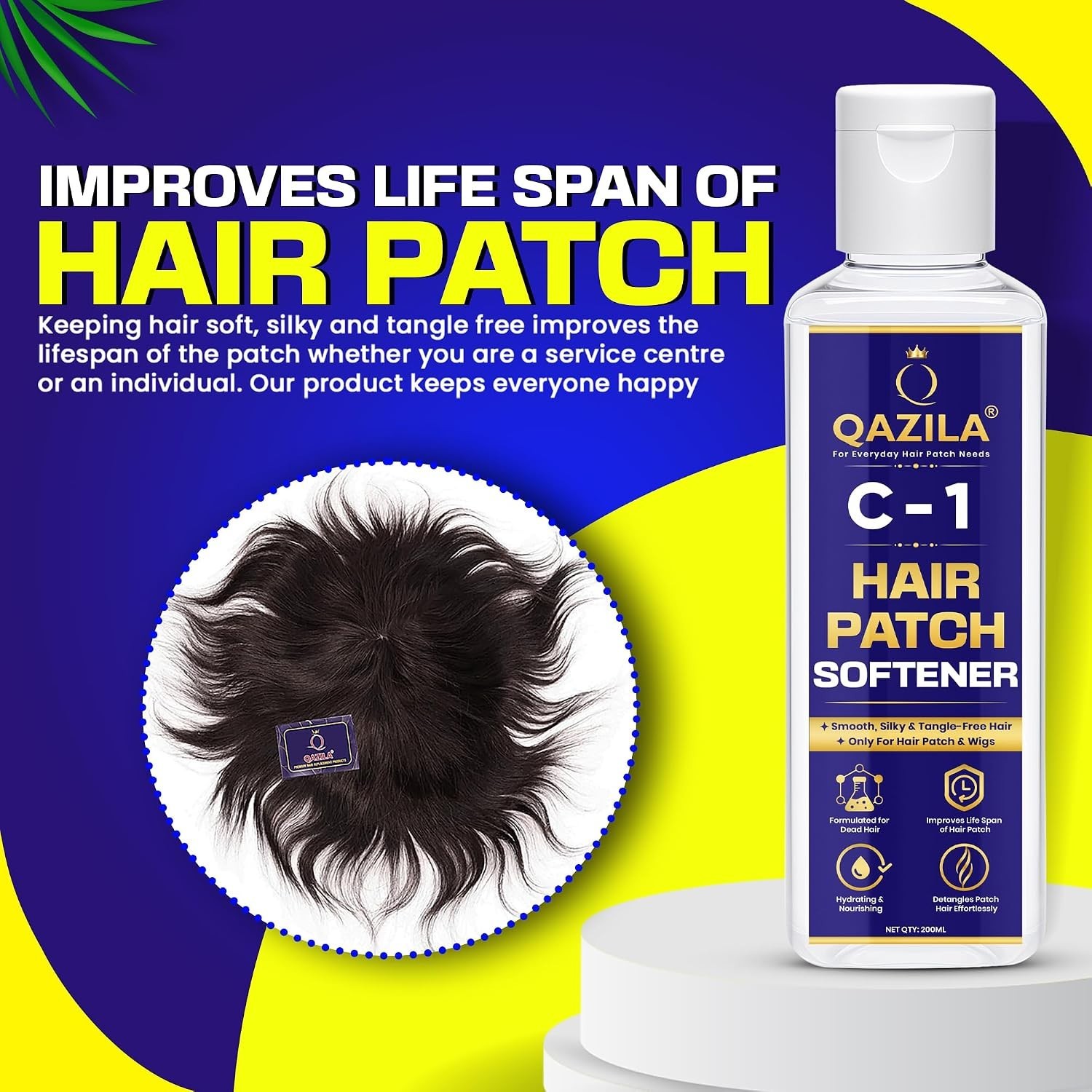 Qazila C 1 Hair Patch Softener Hair Patch Conditioner Hair Patch Wash 200 ML