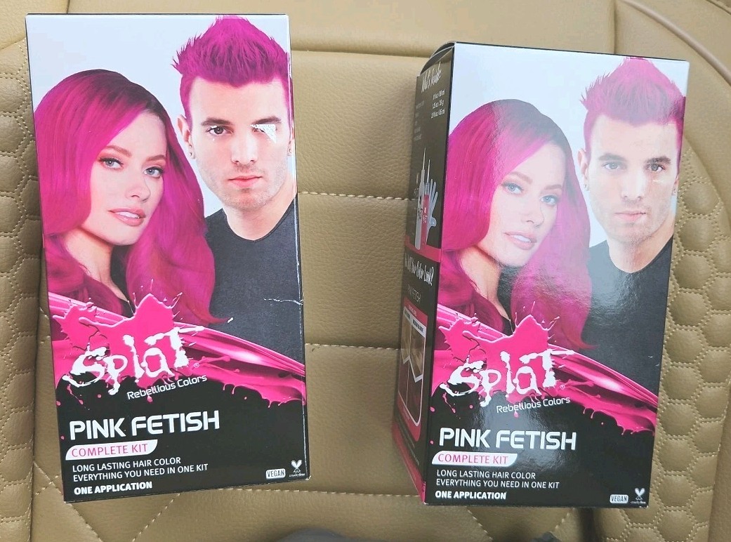 2Box Splat Rebellious Colors Pink Fetish Complete Kit With Bleach & Peroxide NEW