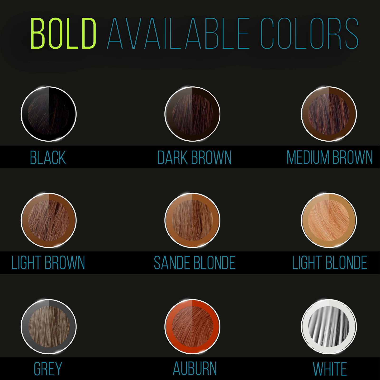BOLD Dark Brown Black Medium Brown Gray 27.5g Hair Building Thickening Fibers US