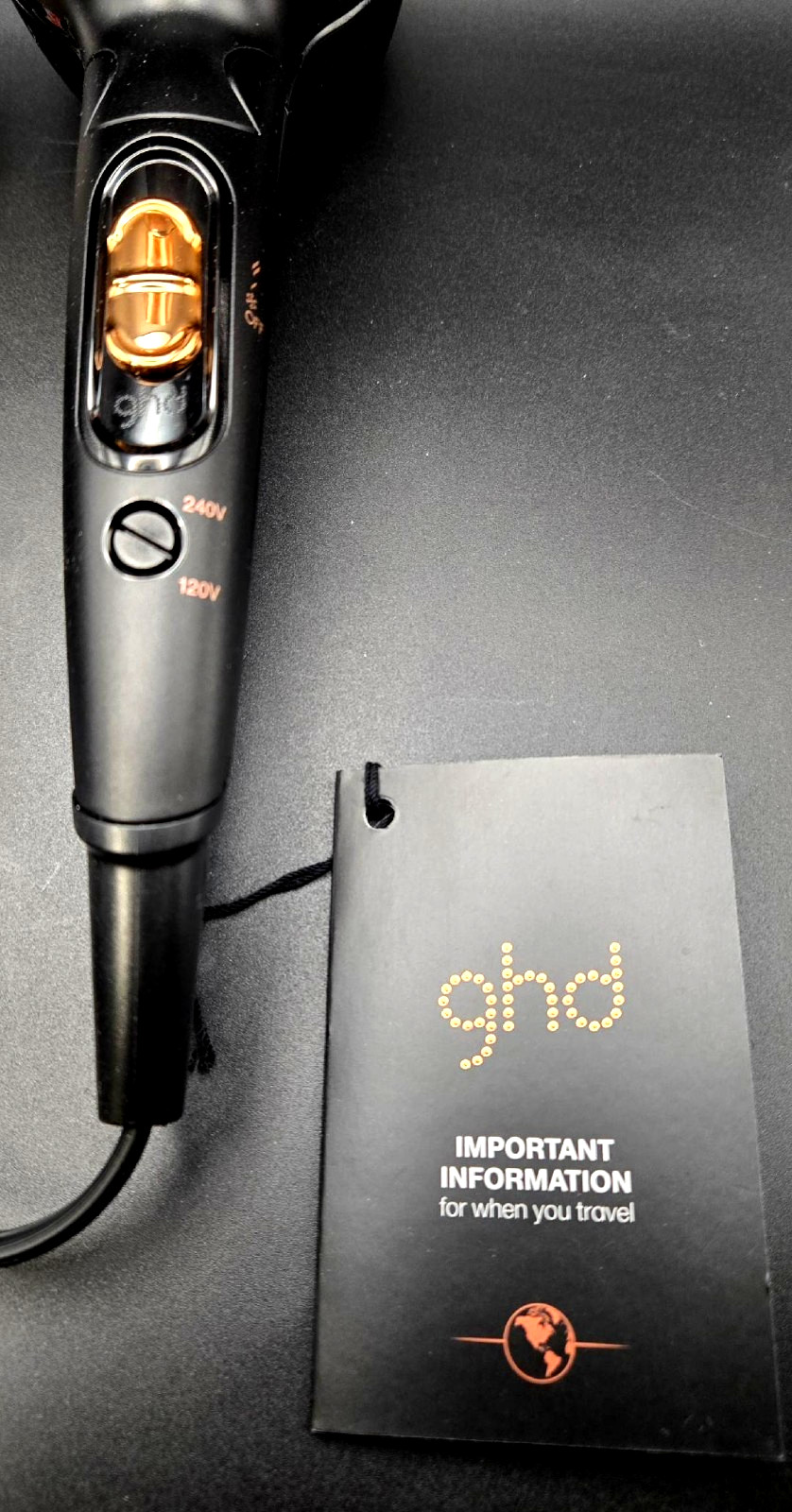 NEW..GHD Flight 2.0 Folding Travel Hair Dryer 1300w Prof. Dryer Dual Voltage