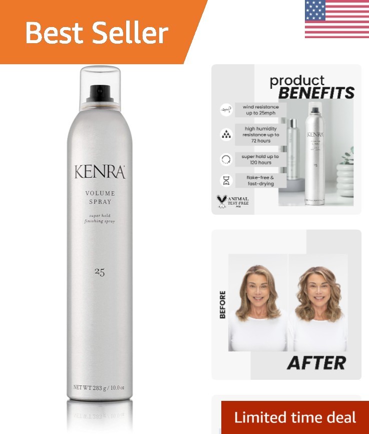 Flake-Free Super Hold Hairspray – Volume Spray 25, 10oz for All Hair Types