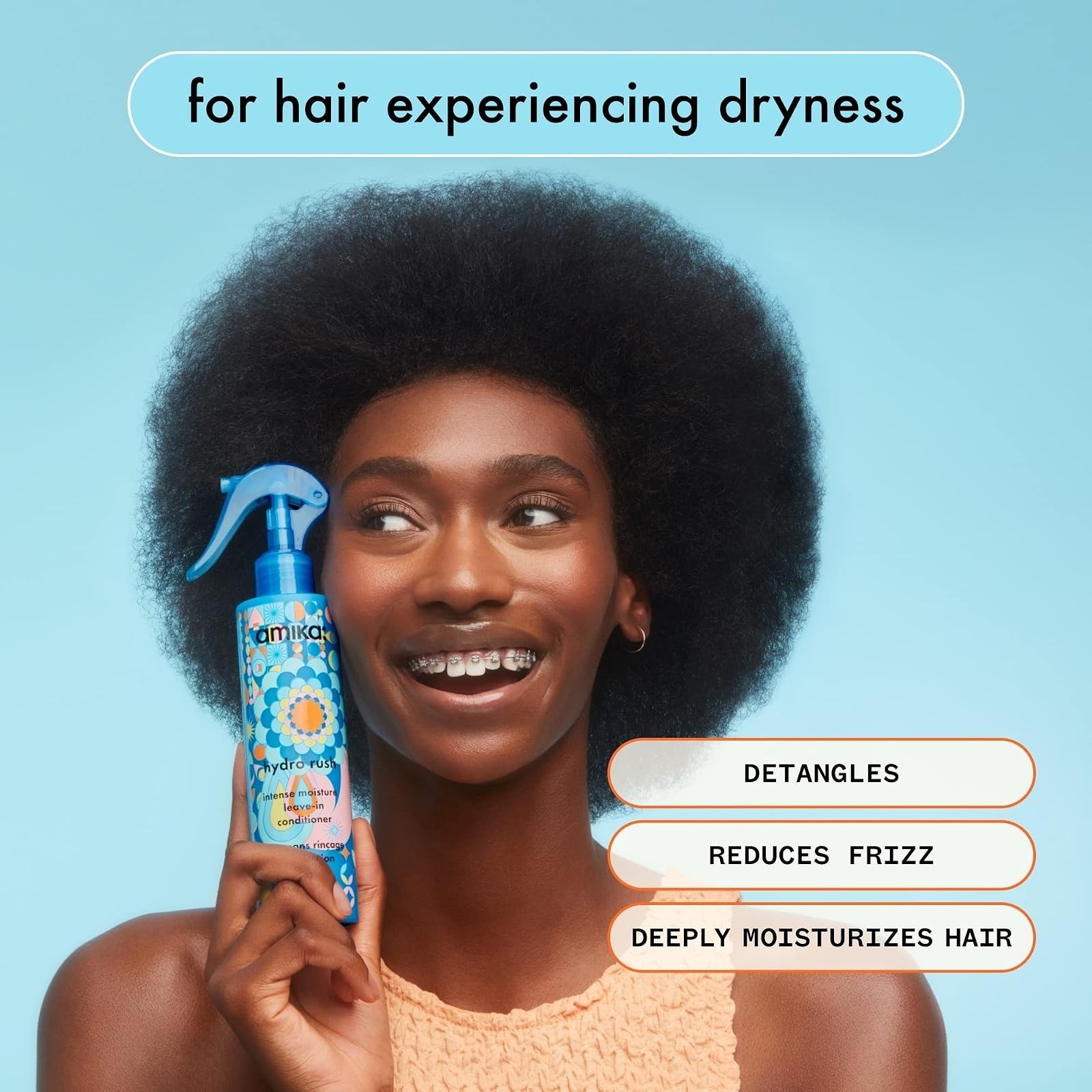 Amika Hydro Rush Intense Moisture Leave-In Conditioner 6.7 Fl Oz