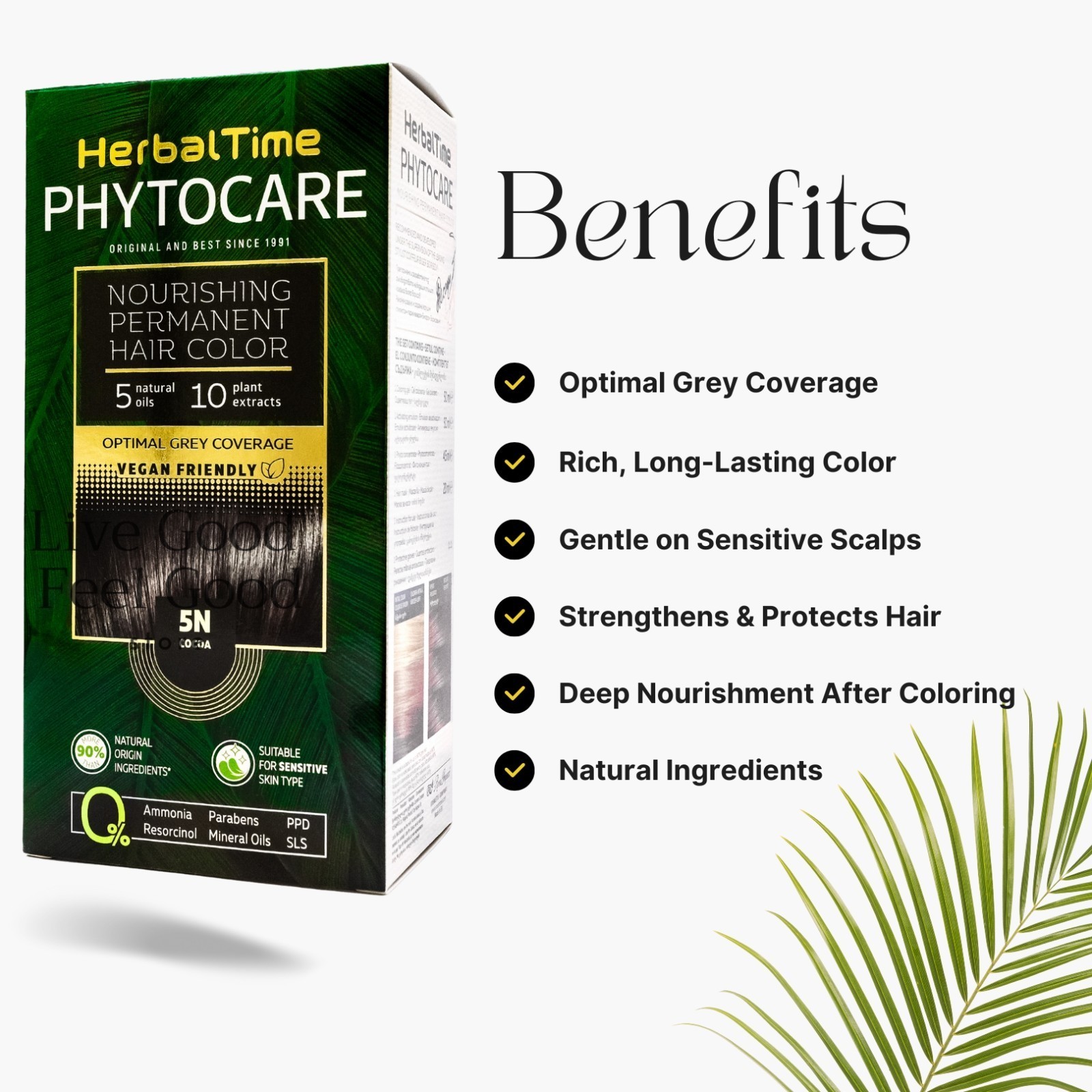 Permanent Hair Dye Ammonia & PPD Free Natural Hair Colour Herbal Time Colorant
